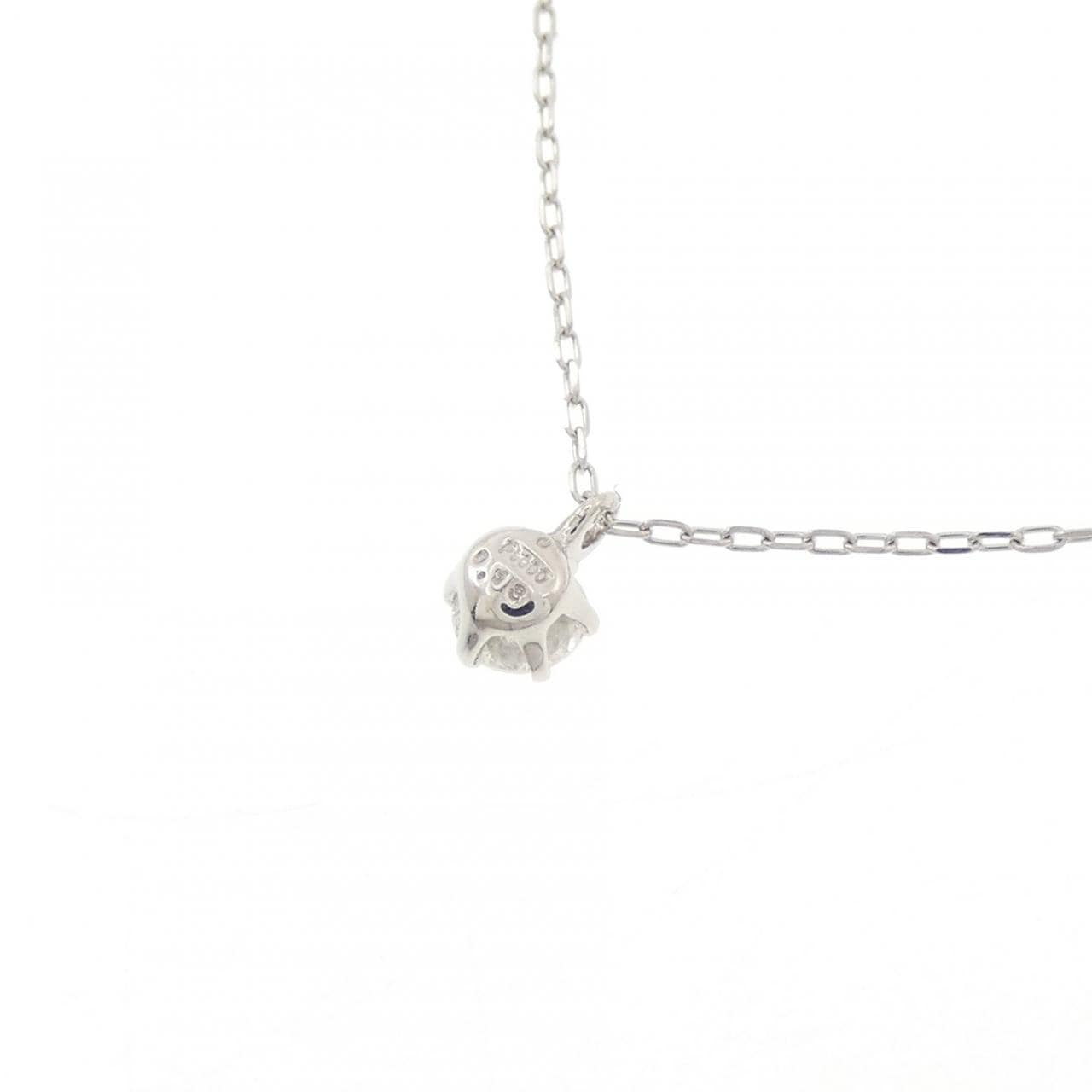 PT900/PT850 ソリティア ダイヤモンド ネックレス 0.13CT