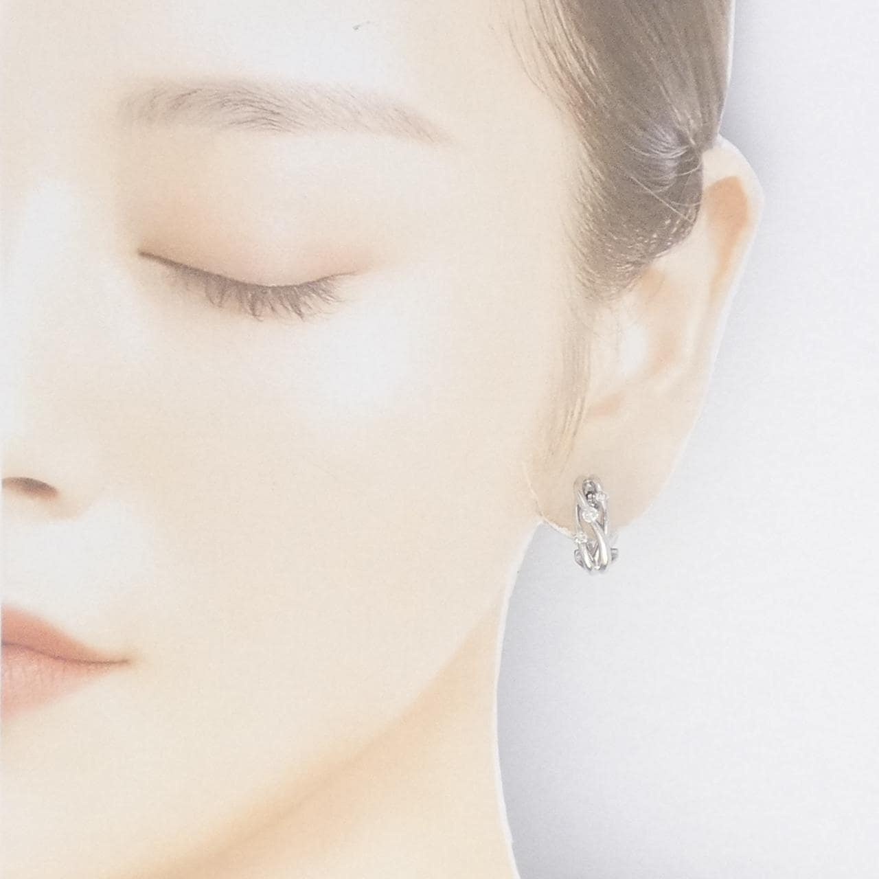 K18WG Diamond earrings/earrings 0.30CT