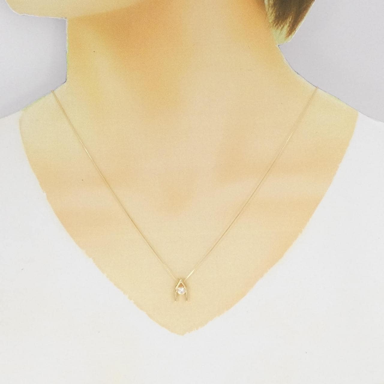 K18YG ダイヤモンド ネックレス 0.13CT