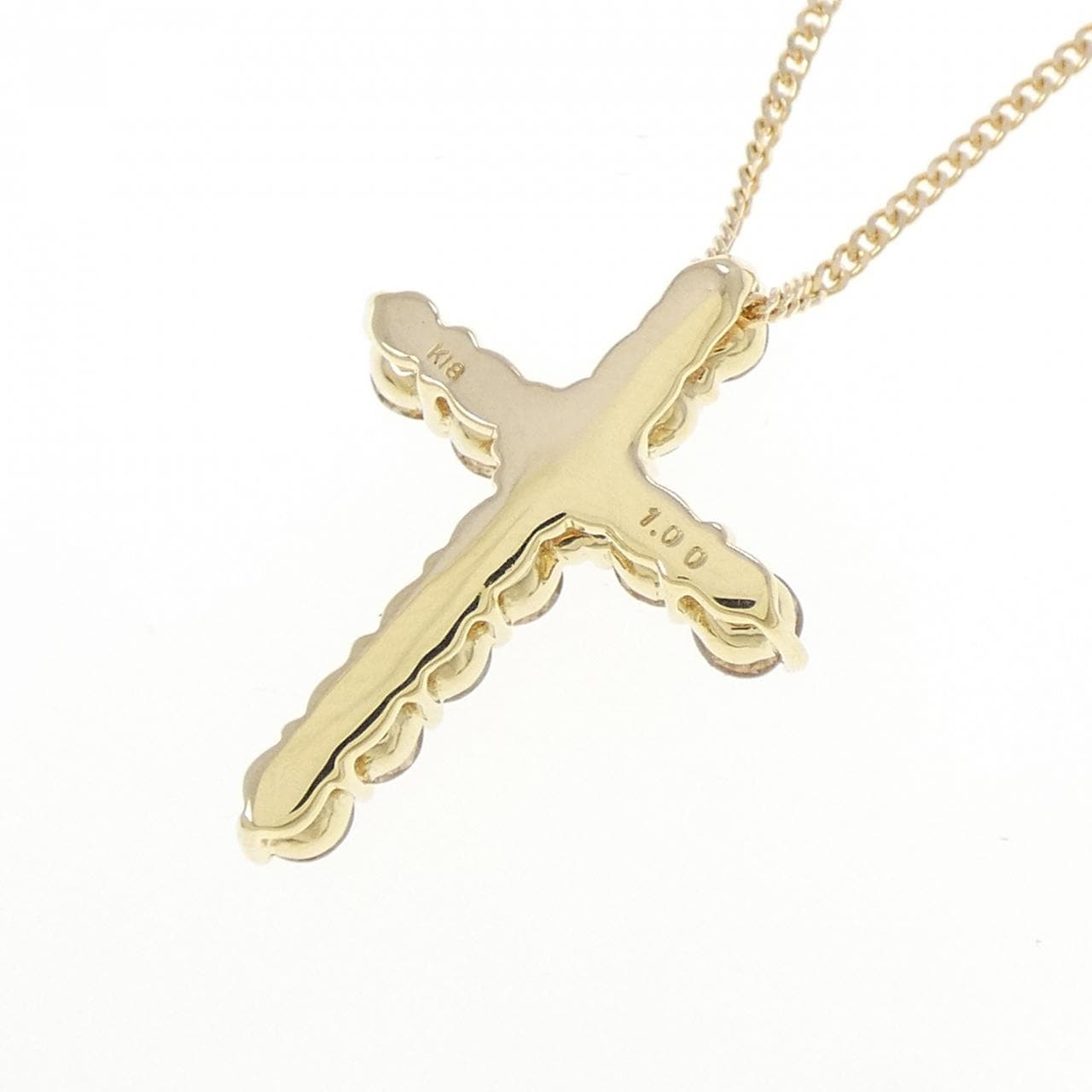 K18YG クロス ダイヤモンド ネックレス 1.00CT