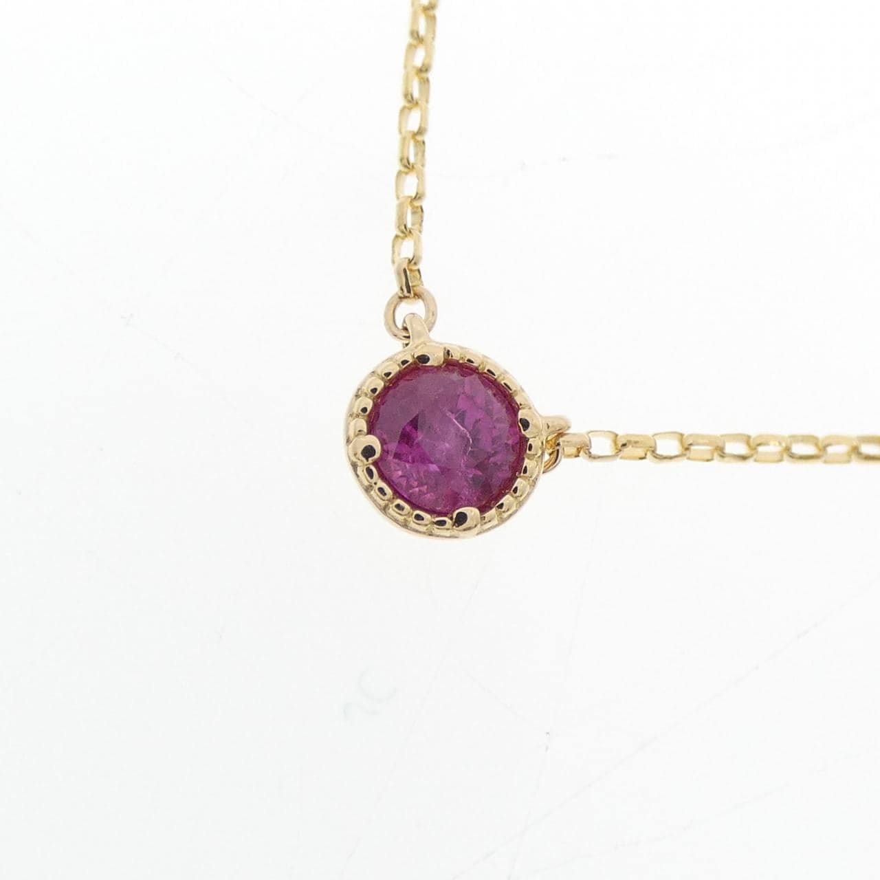 K18YG ルビー ネックレス