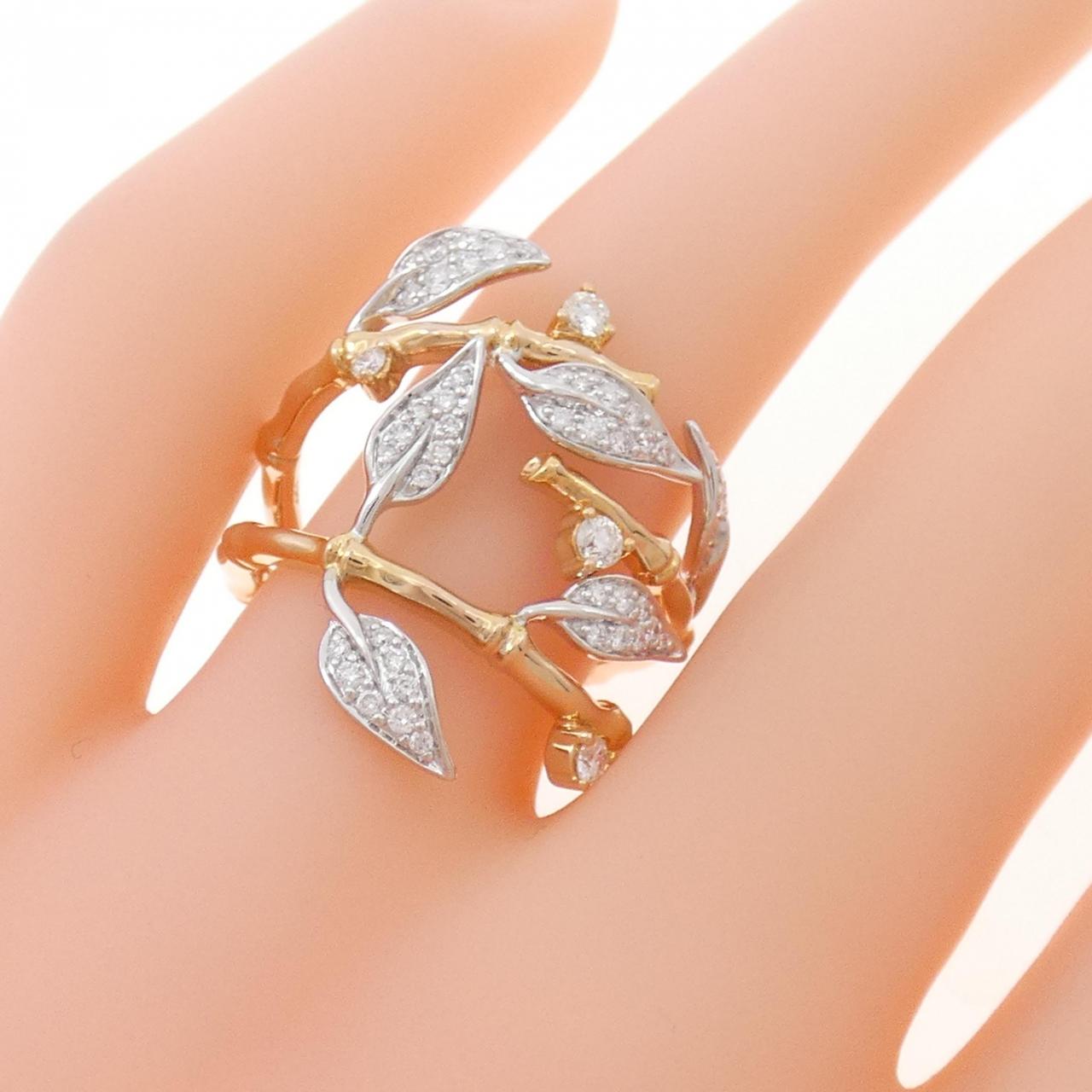 750PG/750WG リーフ ダイヤモンド リング
