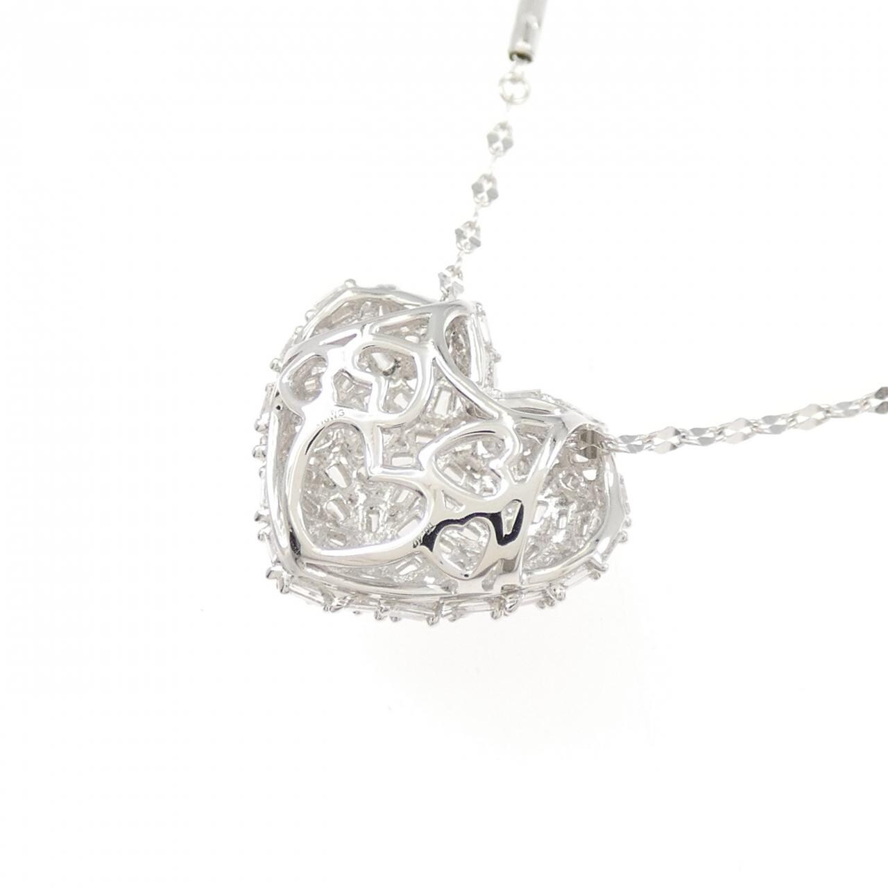 K18WG ハート ダイヤモンド ネックレス 0.40CT