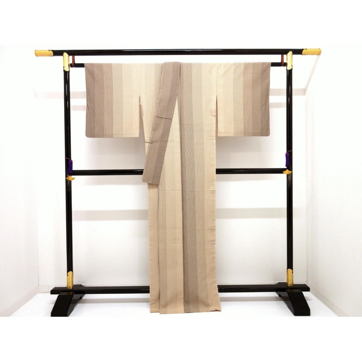 単衣　紬織　ふくれ織