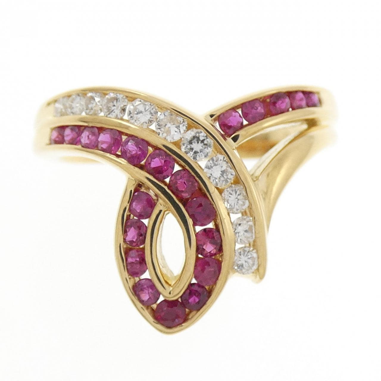 K18YG ルビー リング 0.46CT