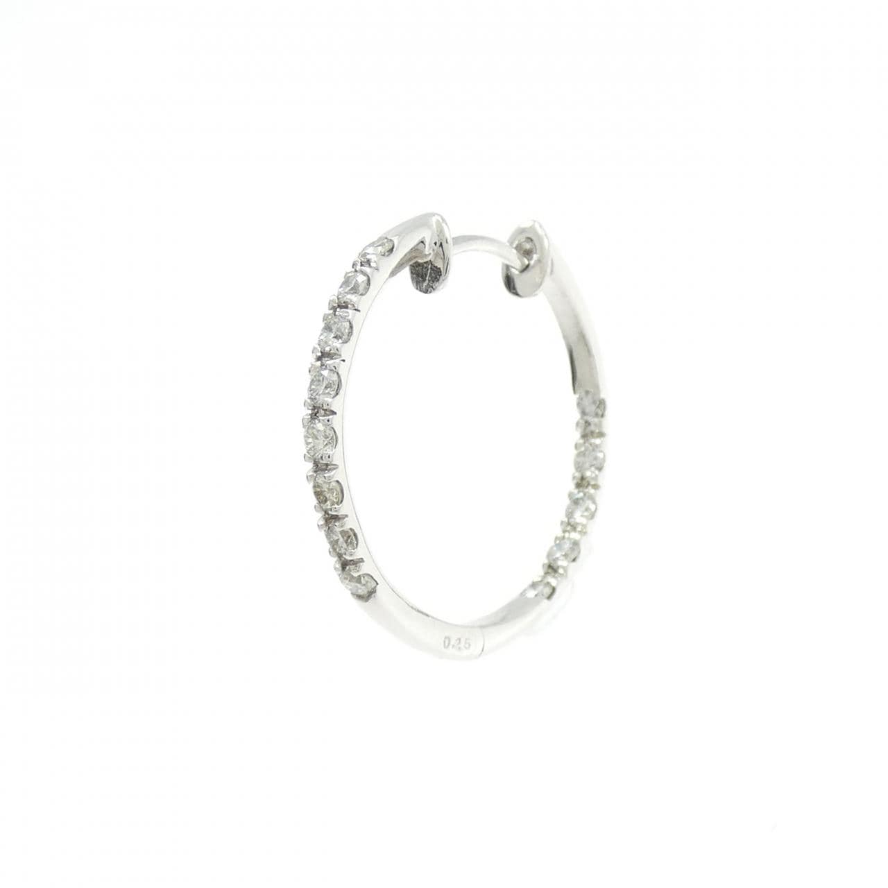 K18WG ダイヤモンド ピアス 0.25CT 片耳