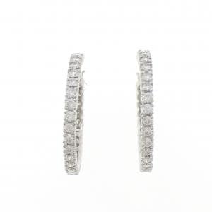 PT900 ダイヤモンド フープ ピアス 4.00CT
