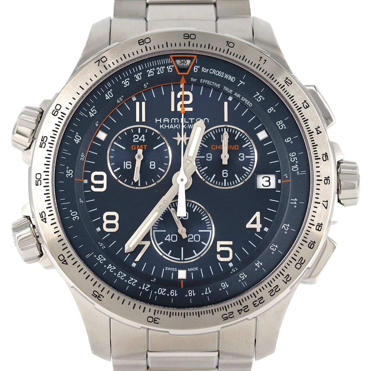 【新品】ハミルトン カーキアビエーションX-WIND GMTクロノ H779220/H77922141 SS クォーツ