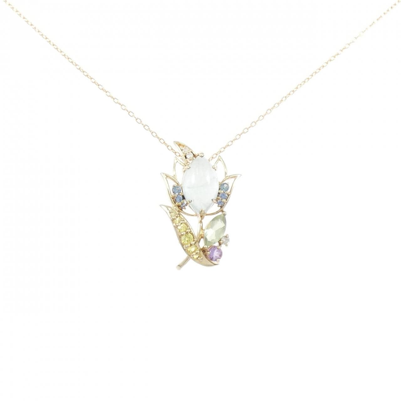 K10YG カラーストーン ネックレス