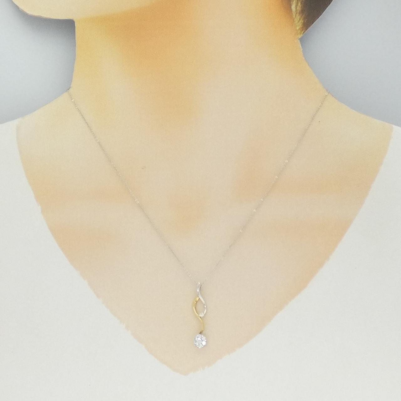 K18YG/K18WG ダイヤモンド ネックレス 0.20CT
