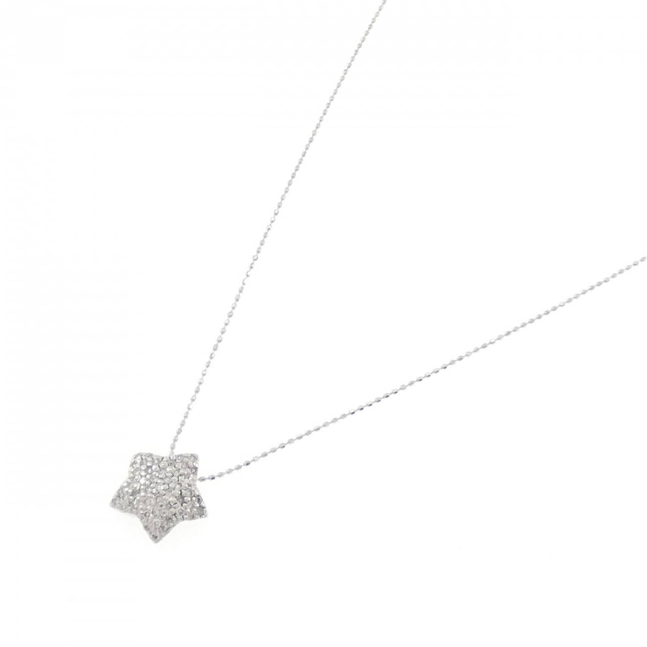 K18WG スター ダイヤモンド ネックレス 0.30CT