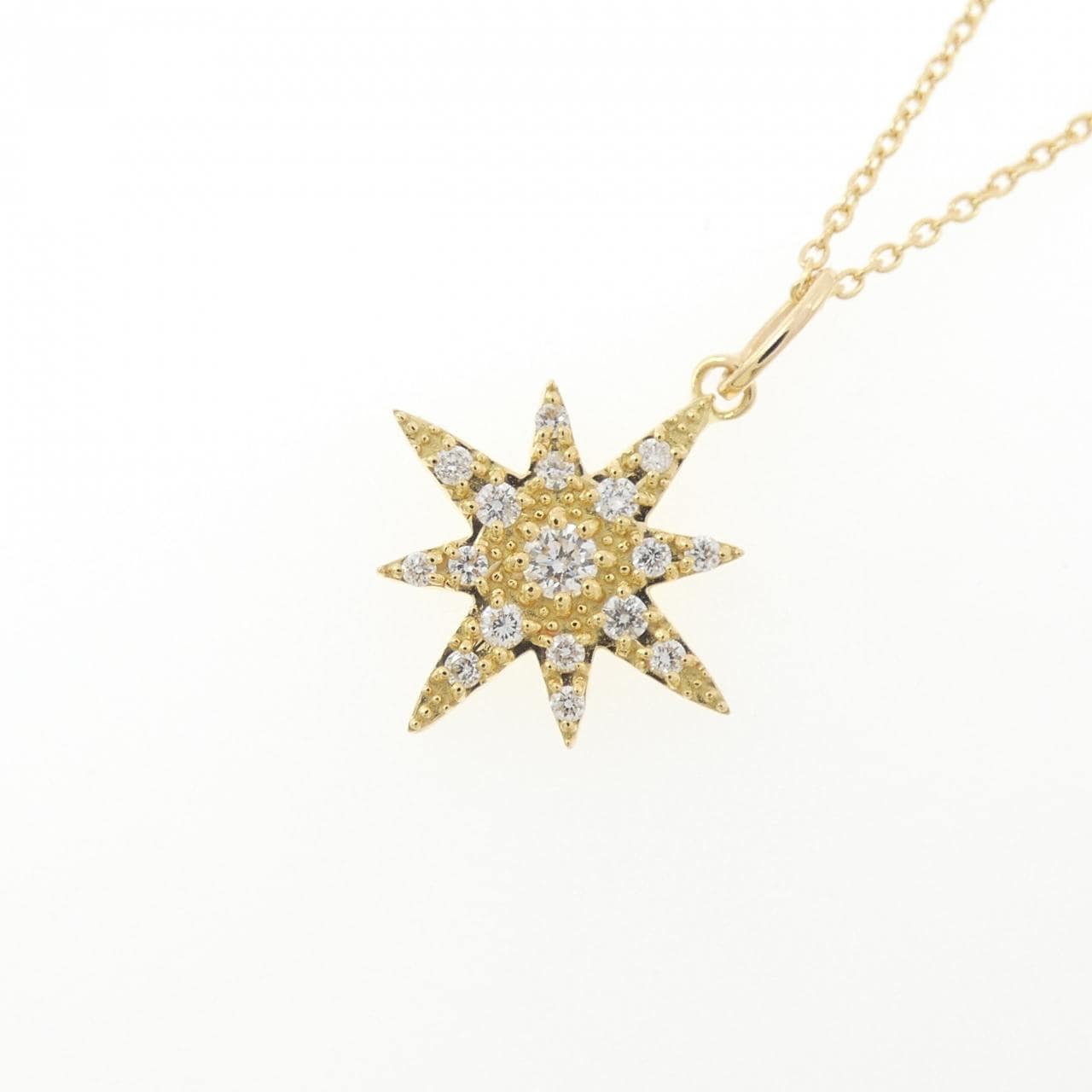 K18YG スター ダイヤモンド ネックレス 0.19CT