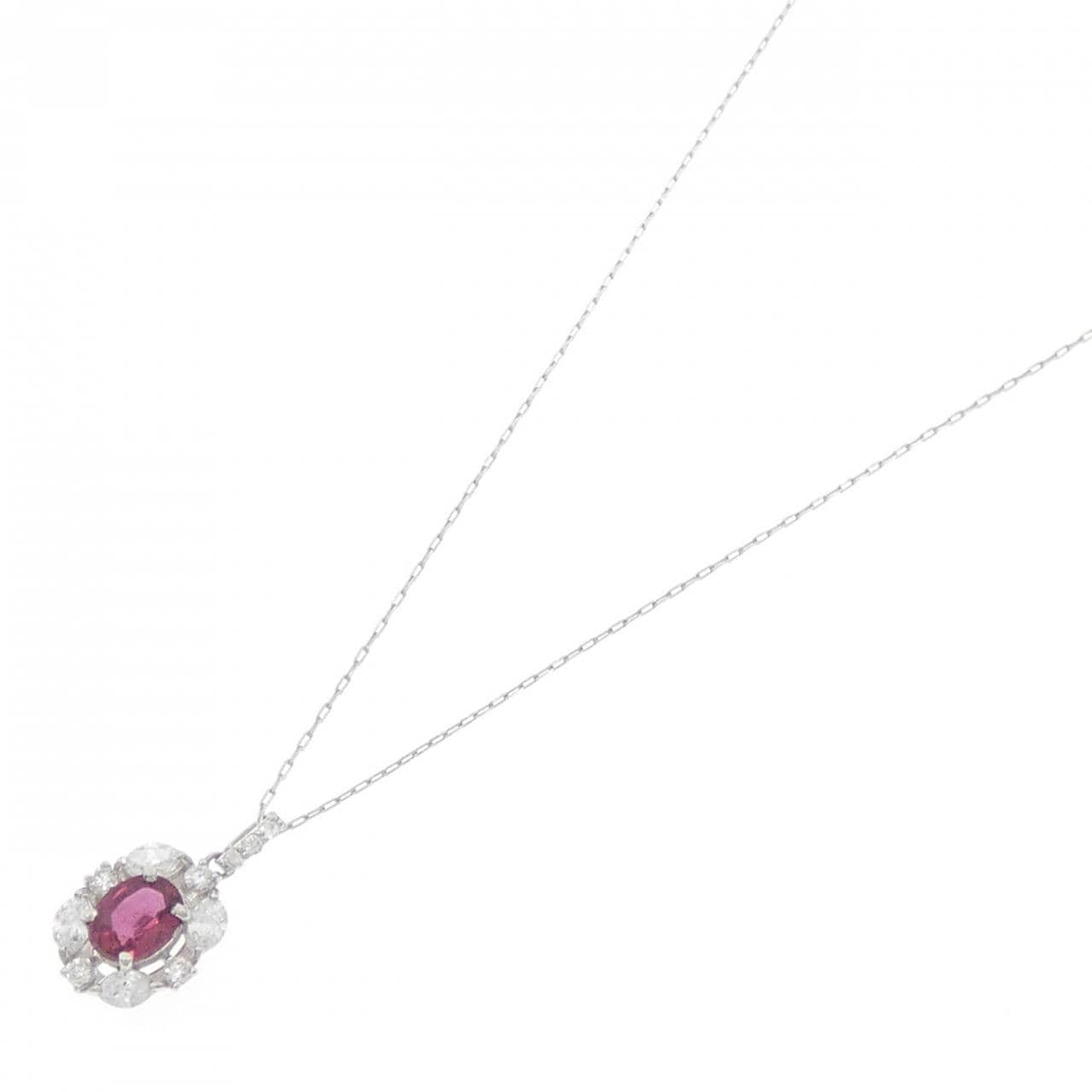 【新品】PT900/PT850 ルビー ネックレス 0.35CT