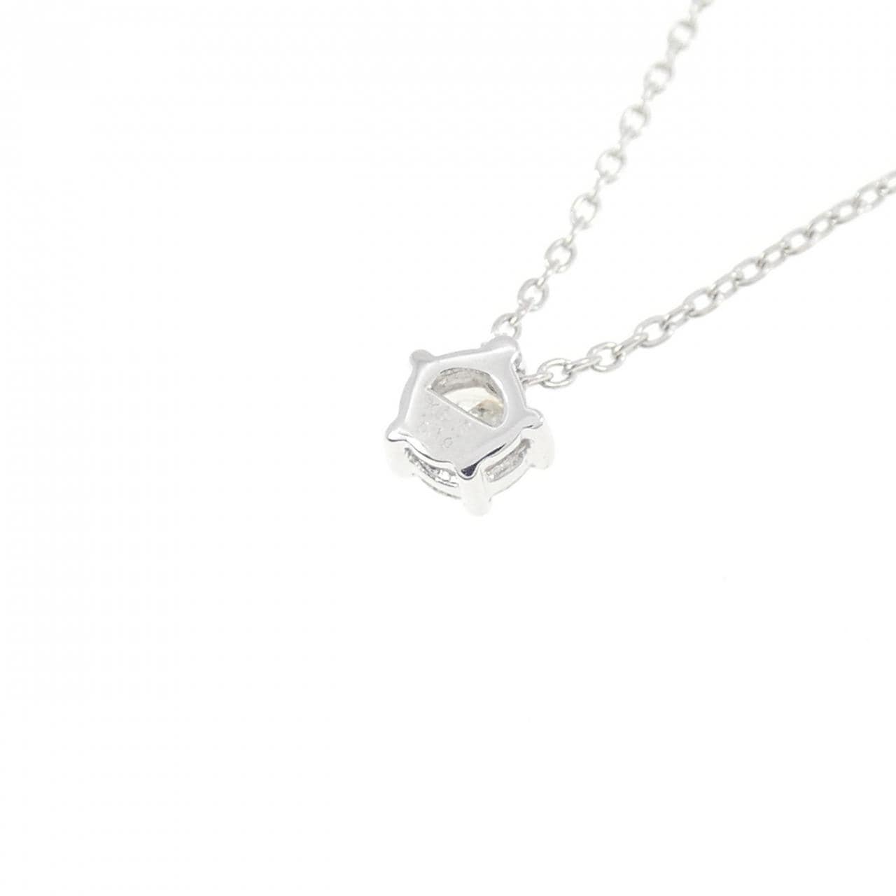 K18WG ソリティア ダイヤモンド ネックレス 0.19CT