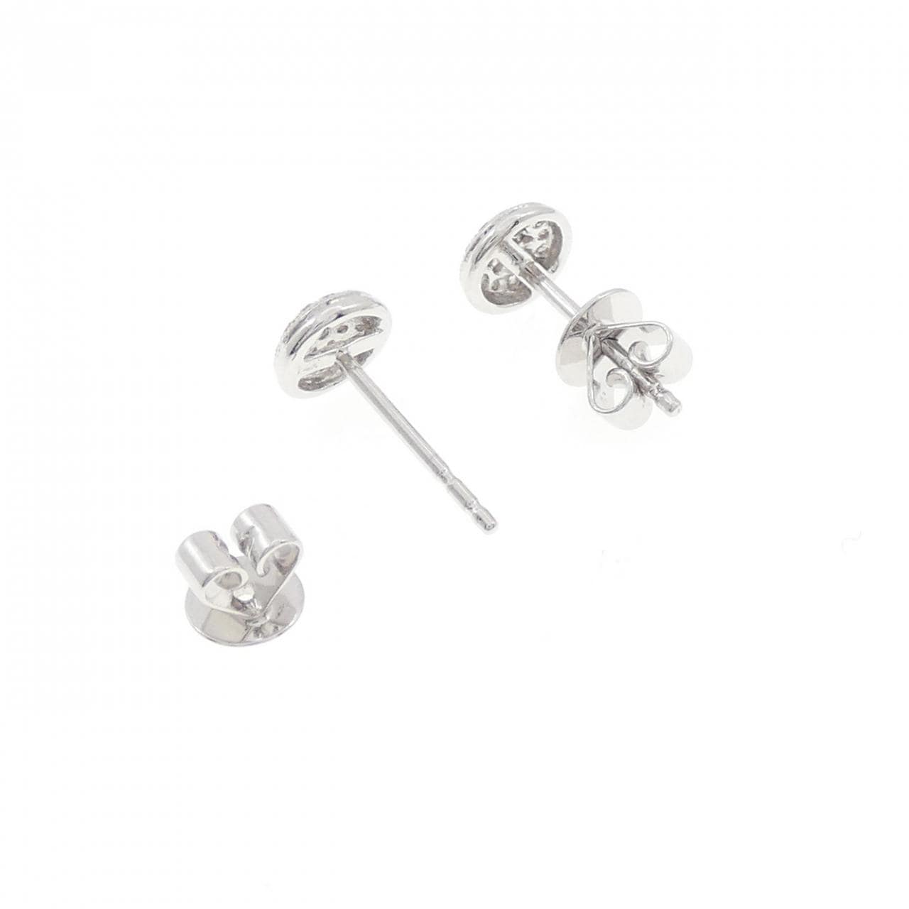 14KWG パヴェ ダイヤモンド ピアス 0.16CT
