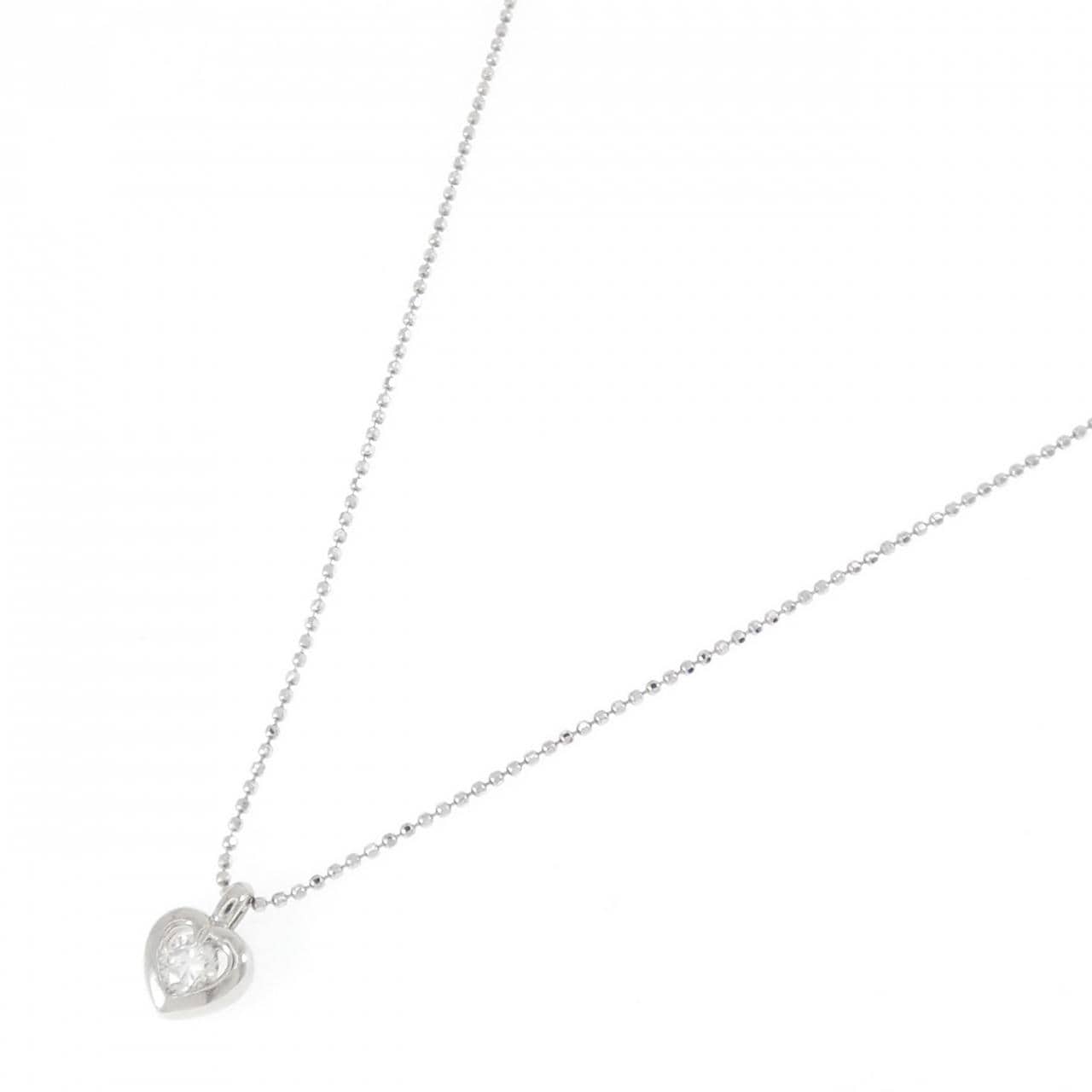 PT900/PT850 ハート ダイヤモンド ネックレス 0.20CT