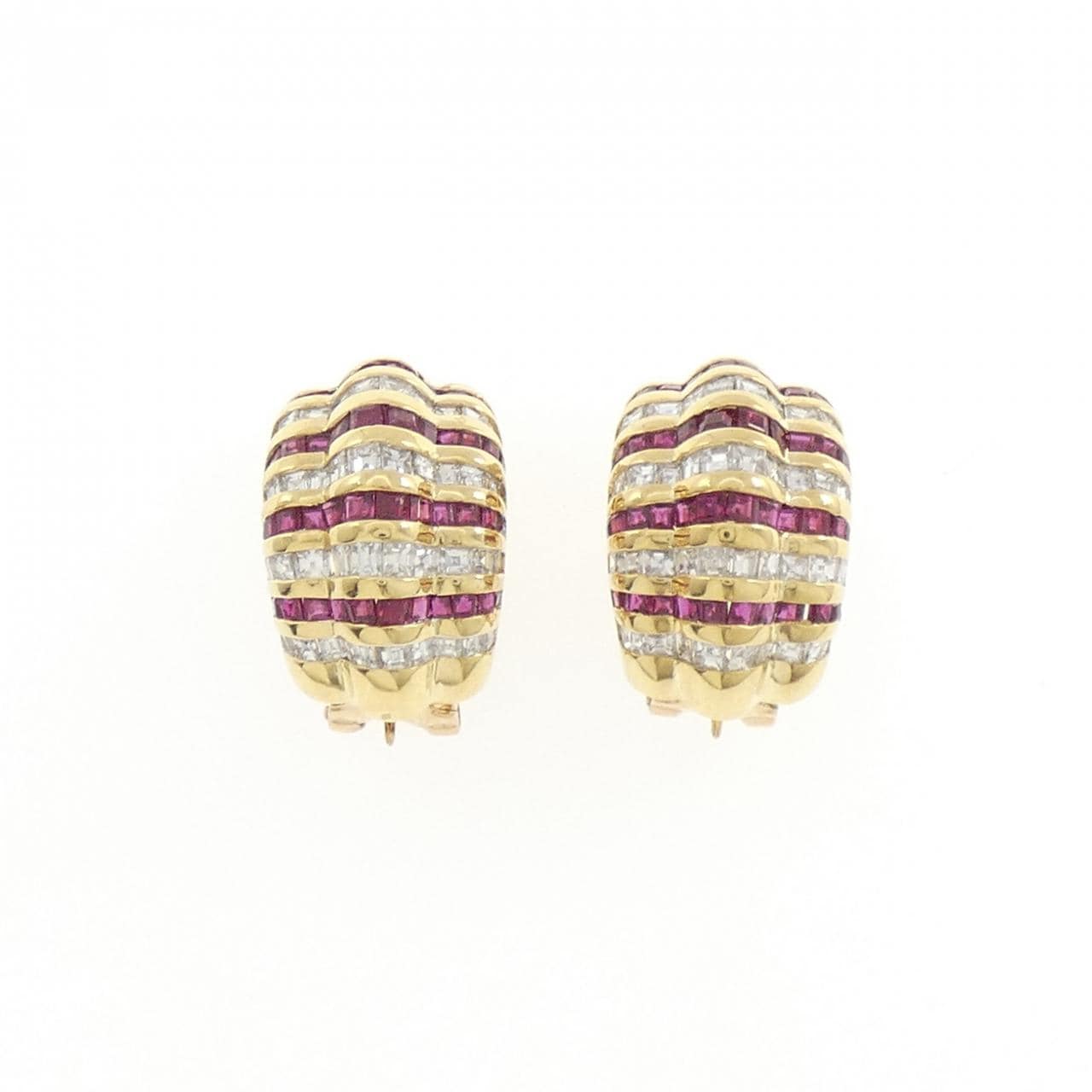 K18YG ルビー ピアス/イヤリング 3.74CT