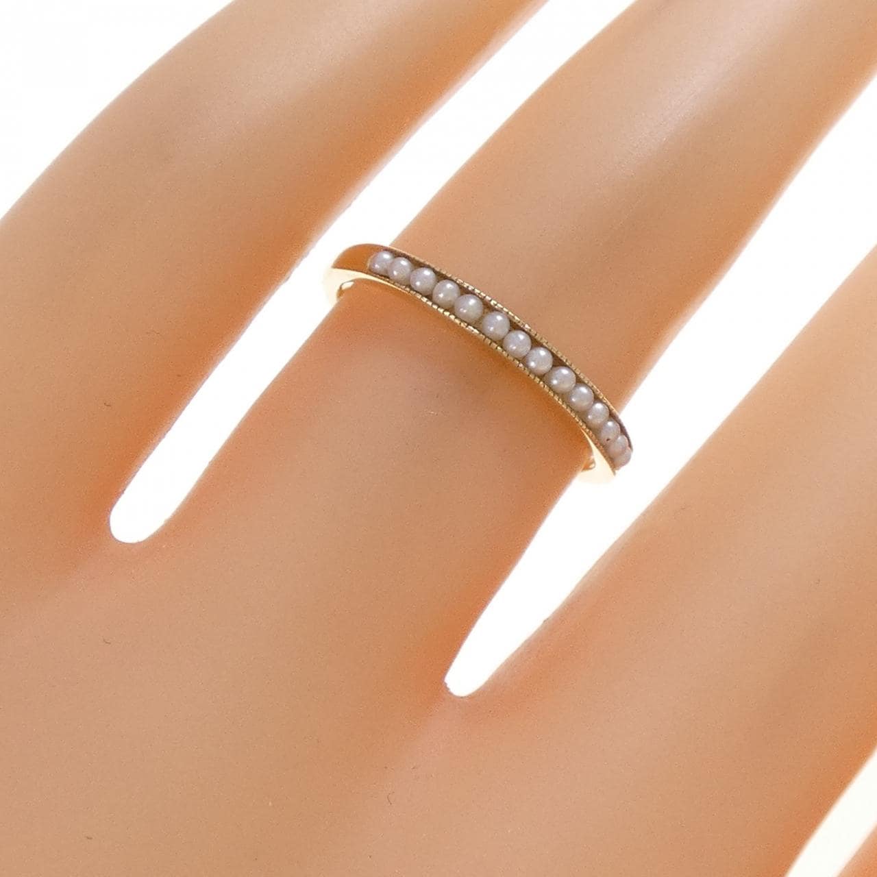 アガット 淡水パール リング