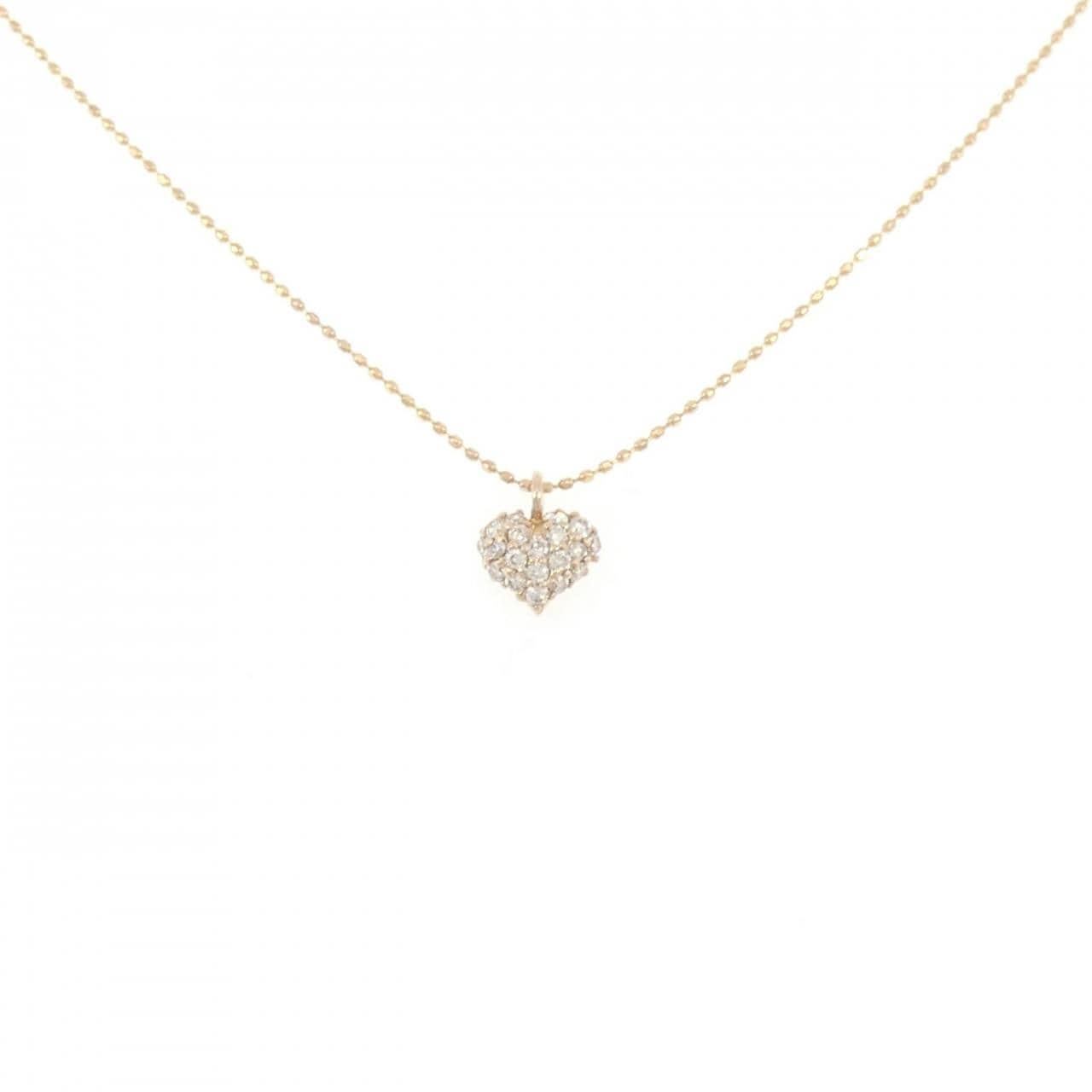 K18PG ハート ダイヤモンド ネックレス 0.19CT