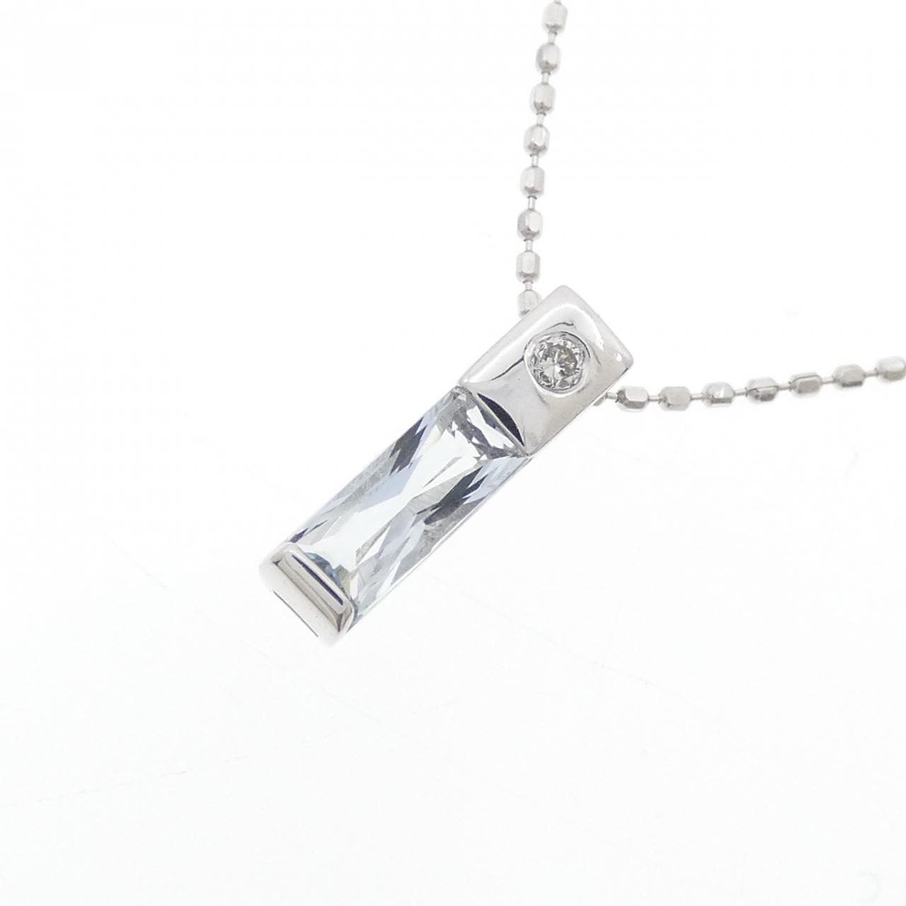 K18WG アクアマリン ネックレス 0.36CT