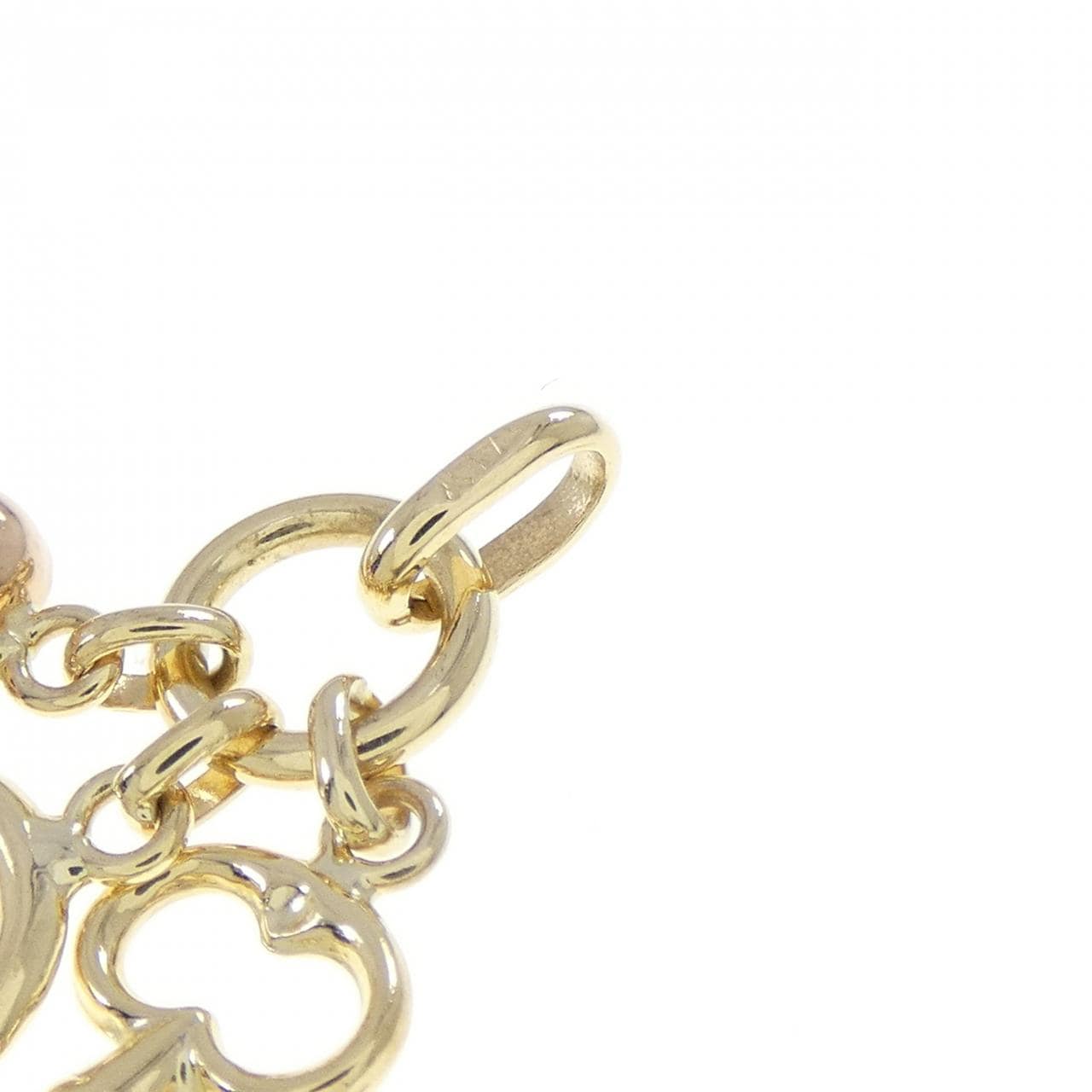 K18スリーカラー キー×カデナ×ハート ペンダント