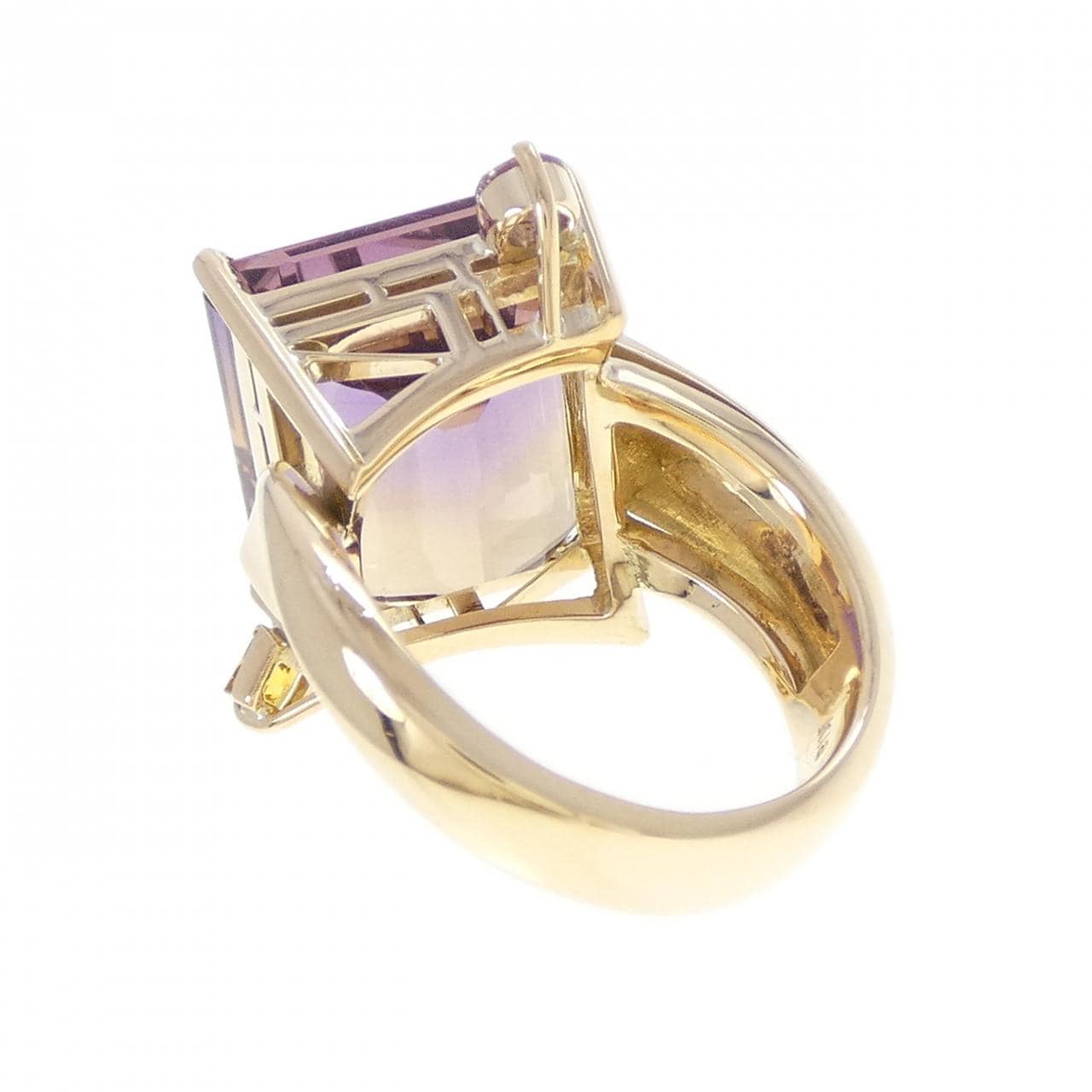 K18YG アメトリン リング 13.66CT