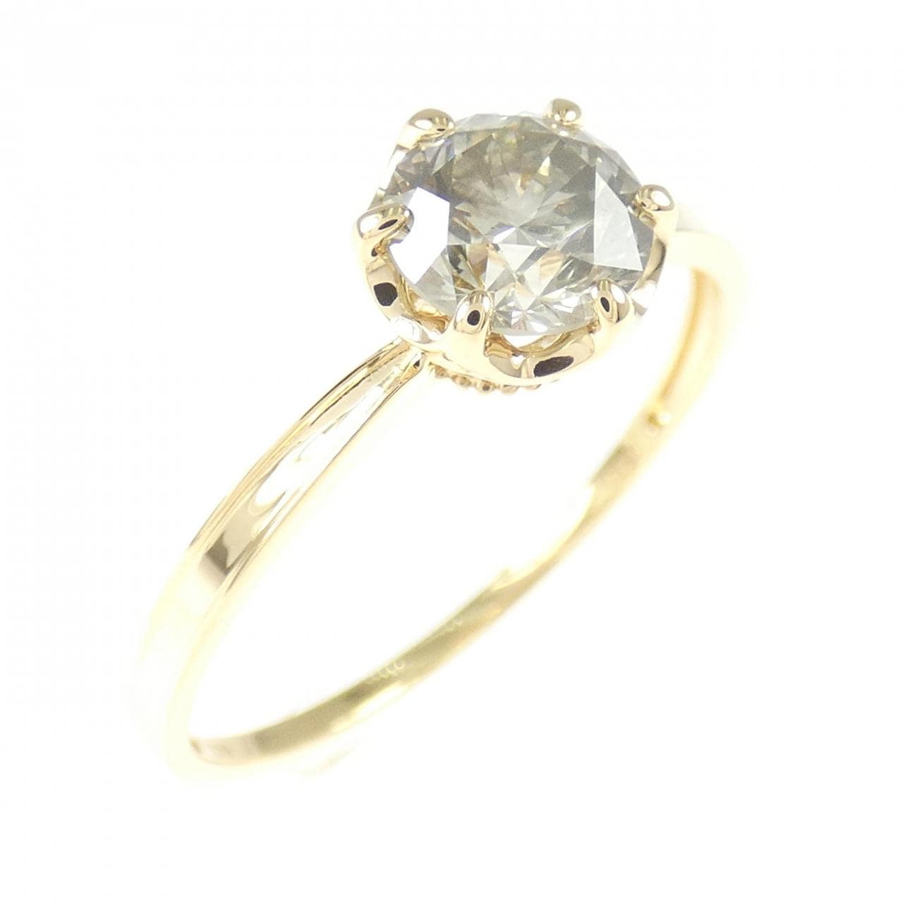 K18YG ソリティア ダイヤモンド リング 1.00CT