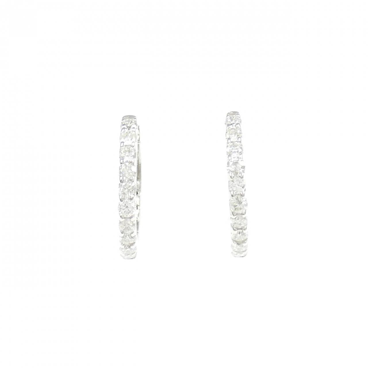 K18WG ダイヤモンド フープ ピアス 0.50CT