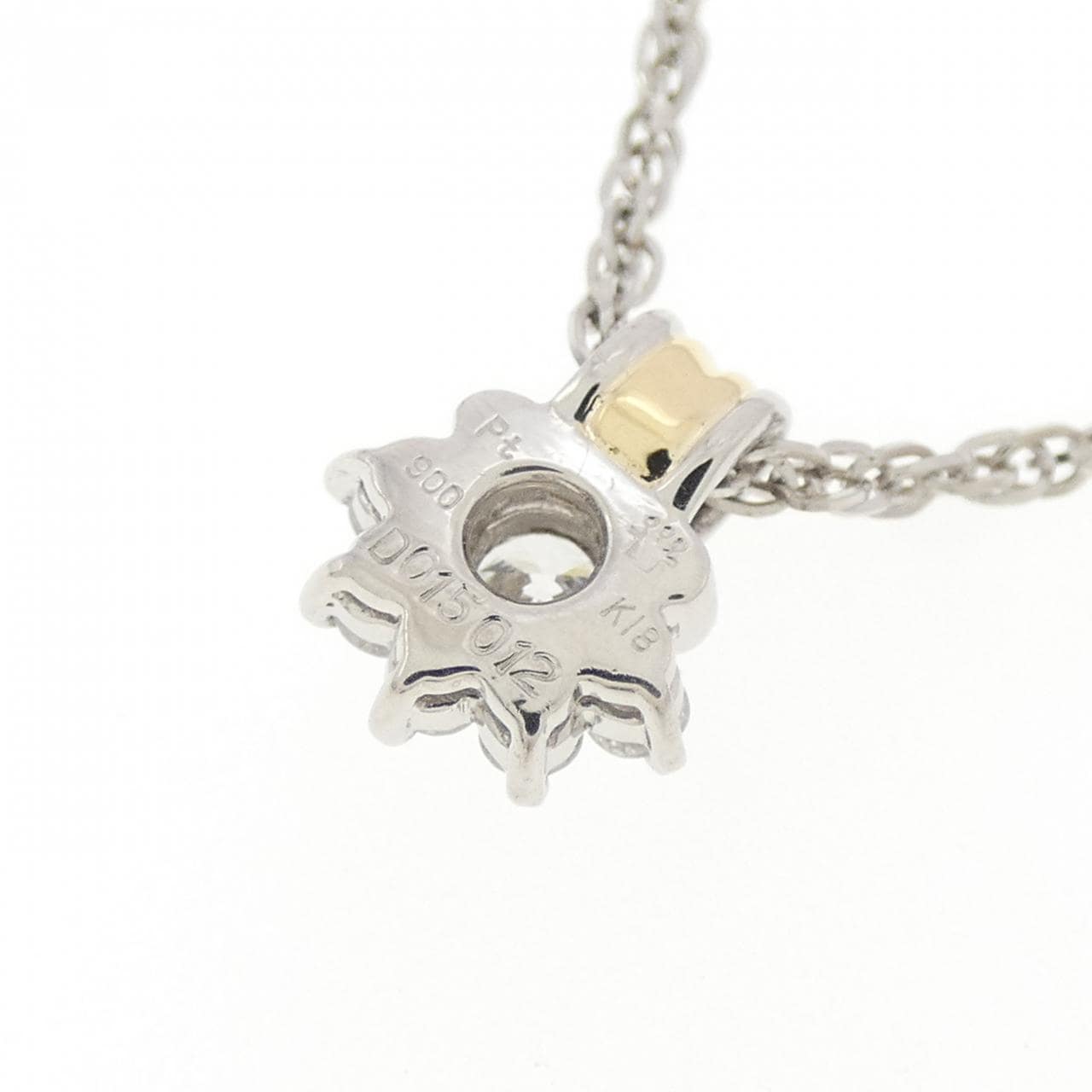 PT900/K18YG/PT850 ダイヤモンド ネックレス 0.15CT