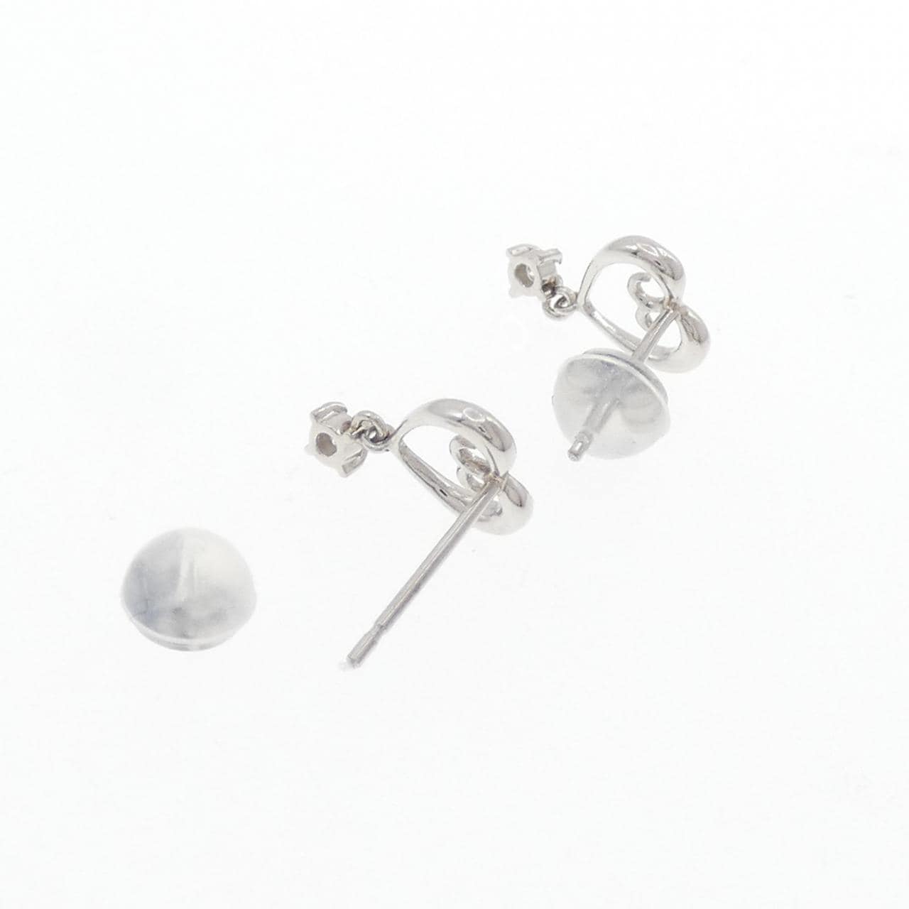 PT900 ハート ダイヤモンド ピアス 0.06CT