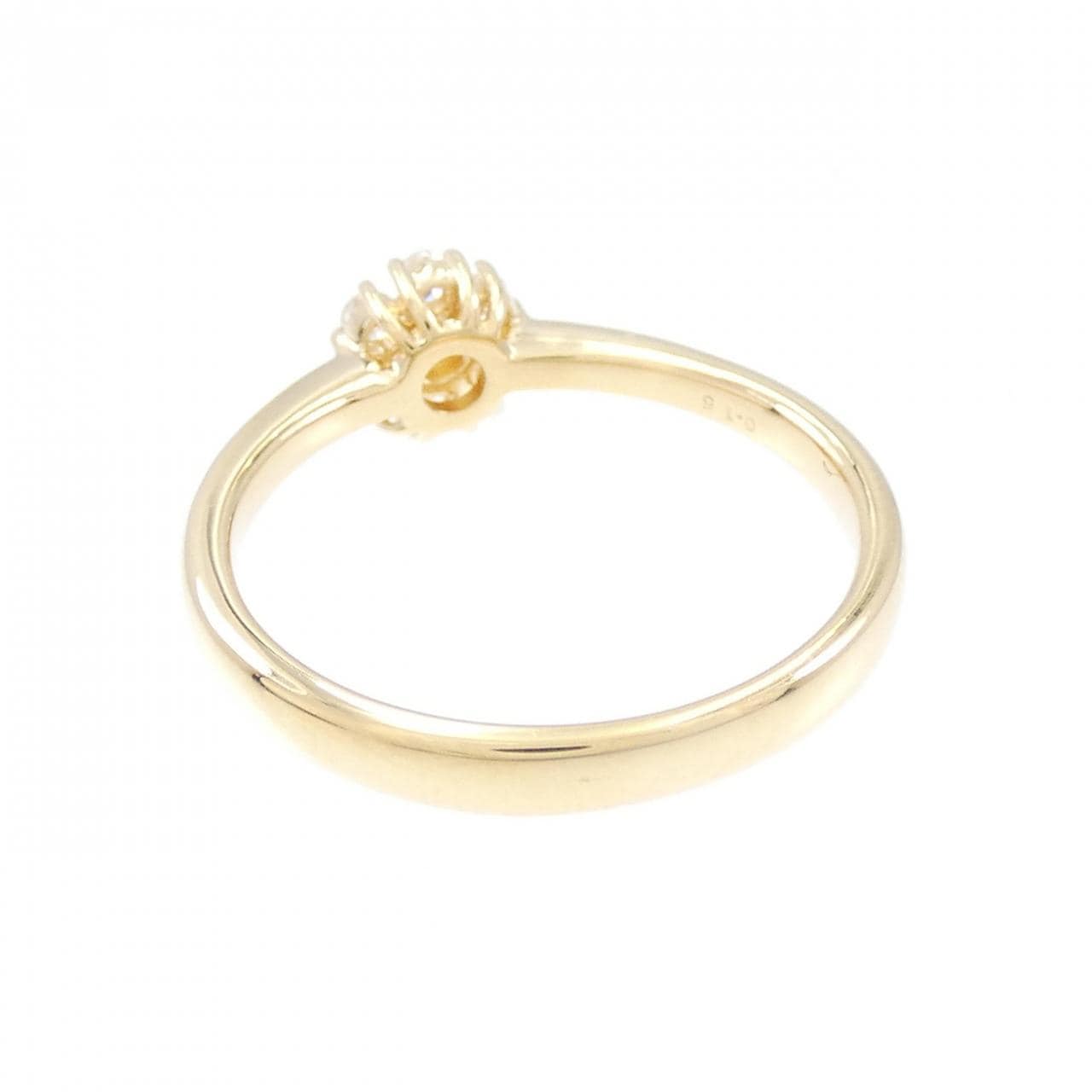 [Remake] K18YG Flower Diamond Ring 0.15CT