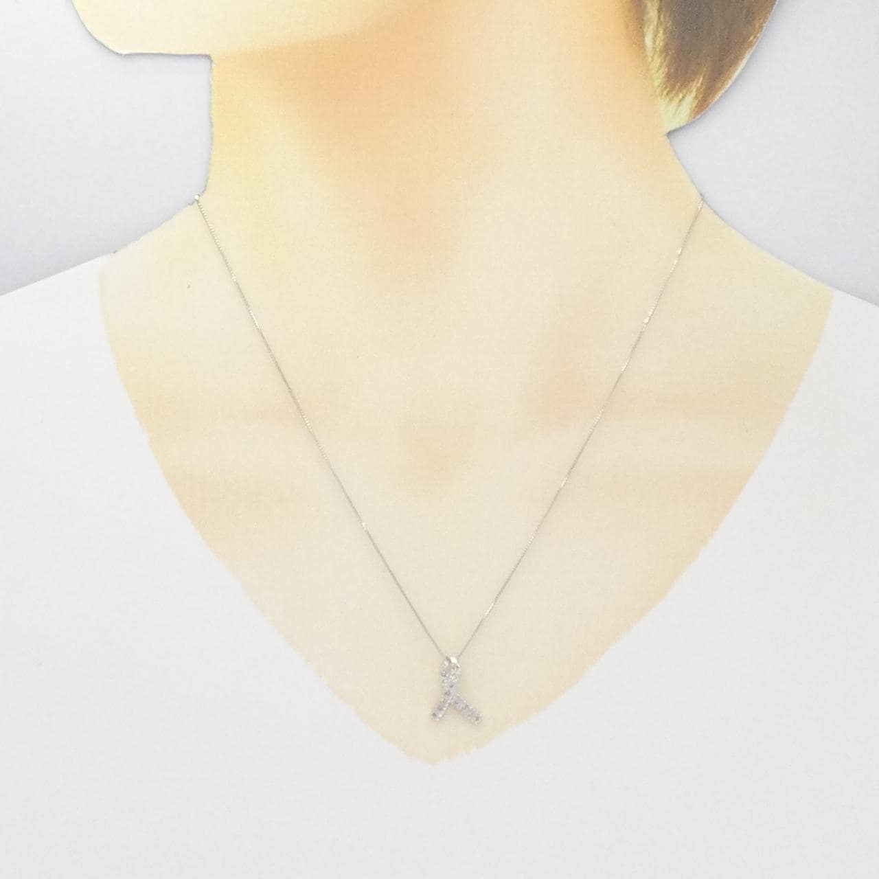 K18WG ダイヤモンド ネックレス 0.20CT