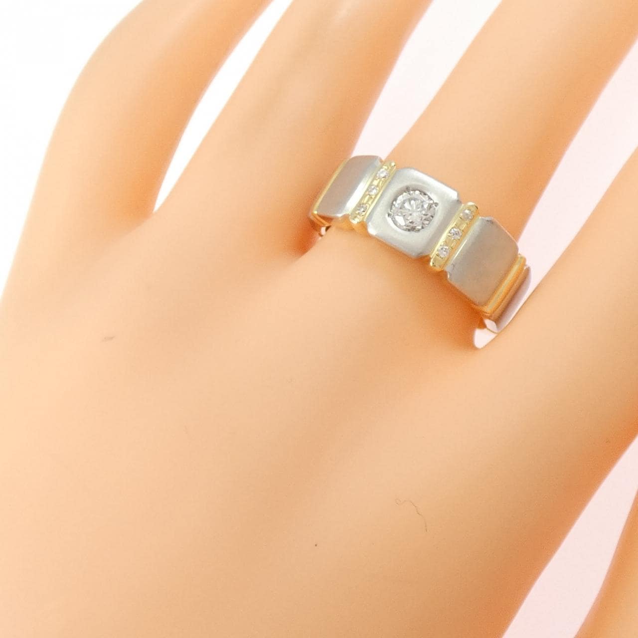 K18YG/PT900 ダイヤモンド リング 0.31CT