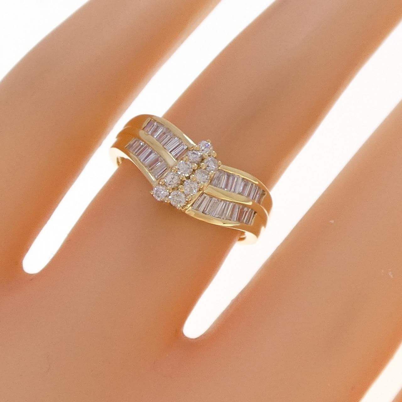 18KYG ダイヤモンド リング 0.16CT