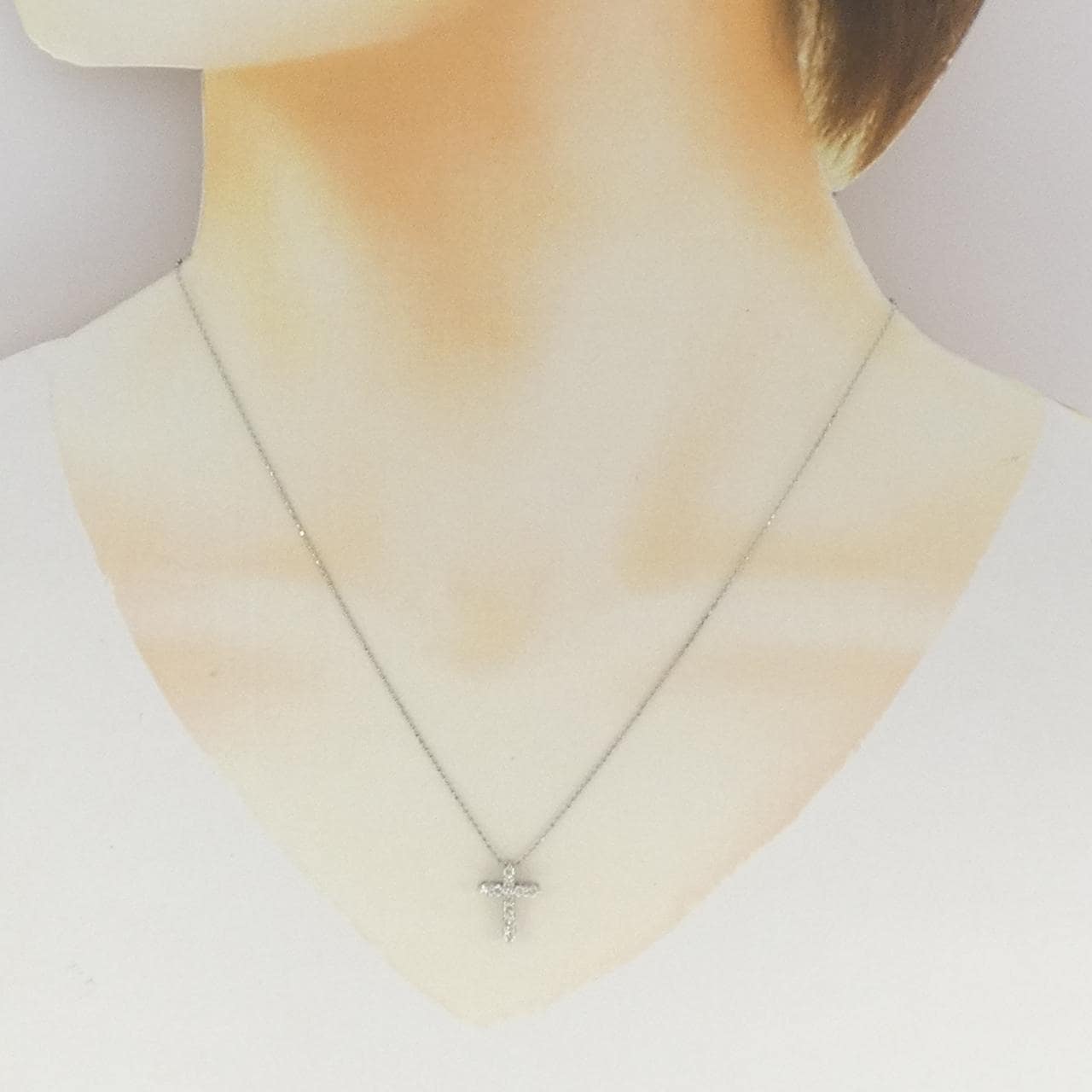 PT900 クロス ダイヤモンド ネックレス 0.30CT