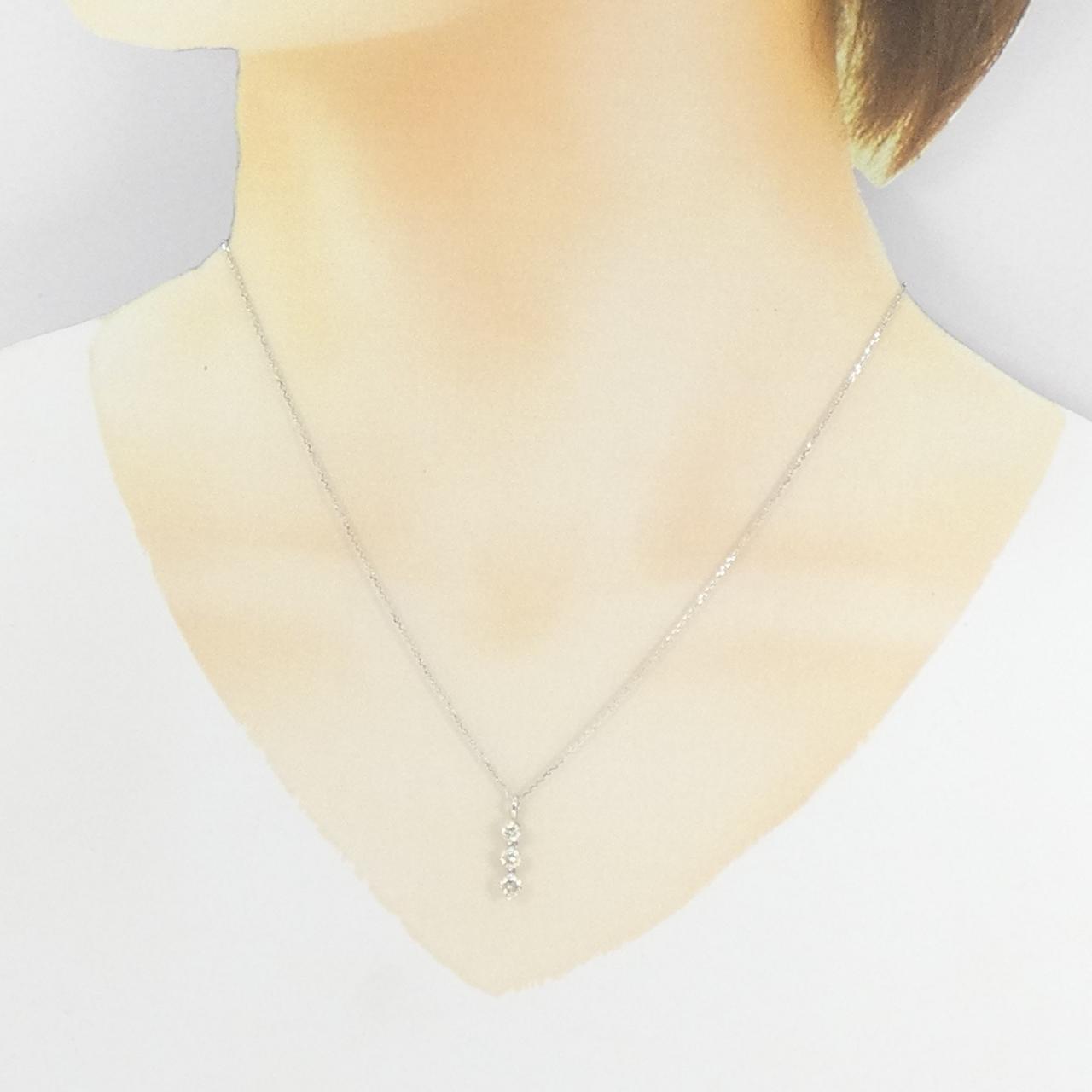 K18WG ダイヤモンド ネックレス 0.53CT