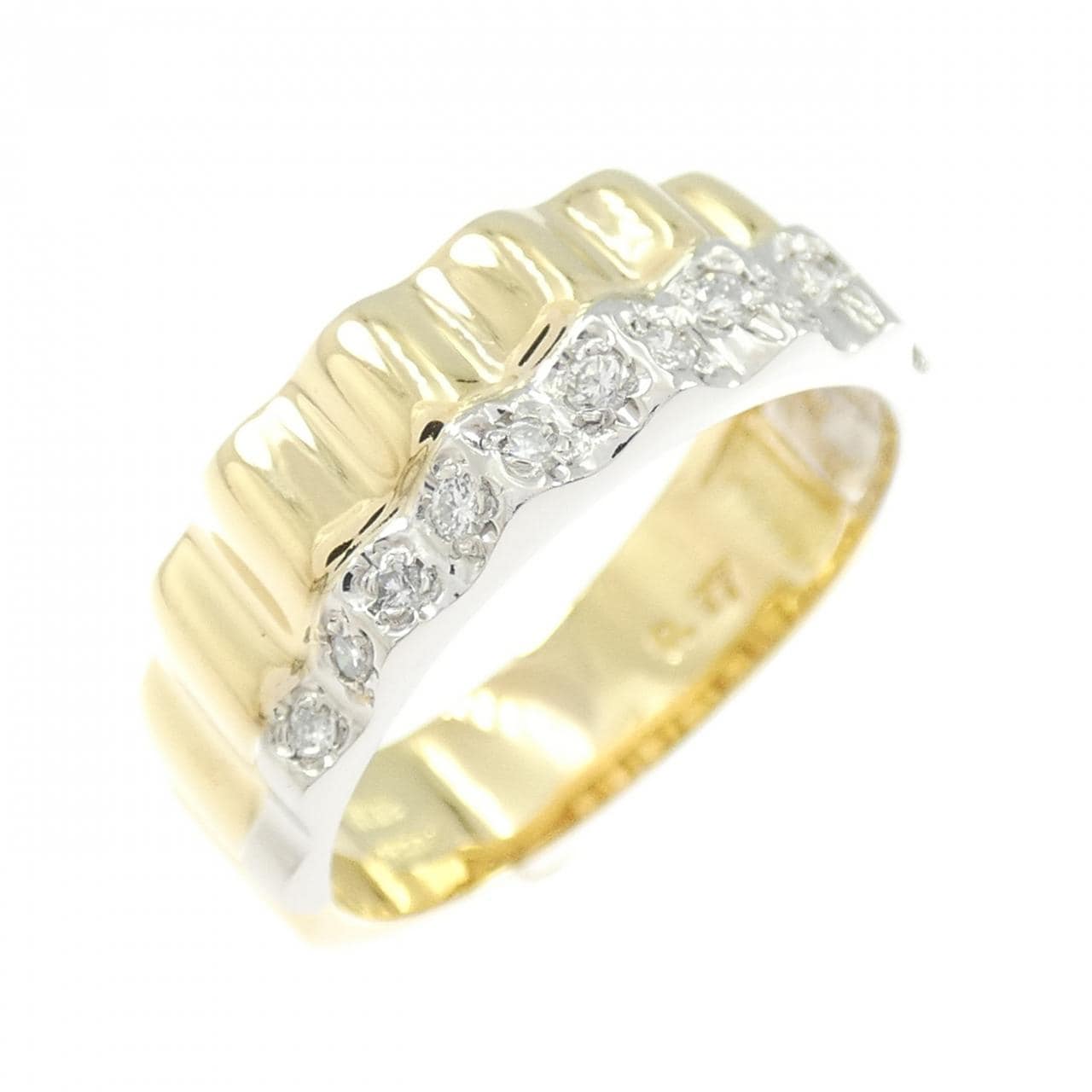 K18YG/PT900 ダイヤモンド リング 0.17CT
