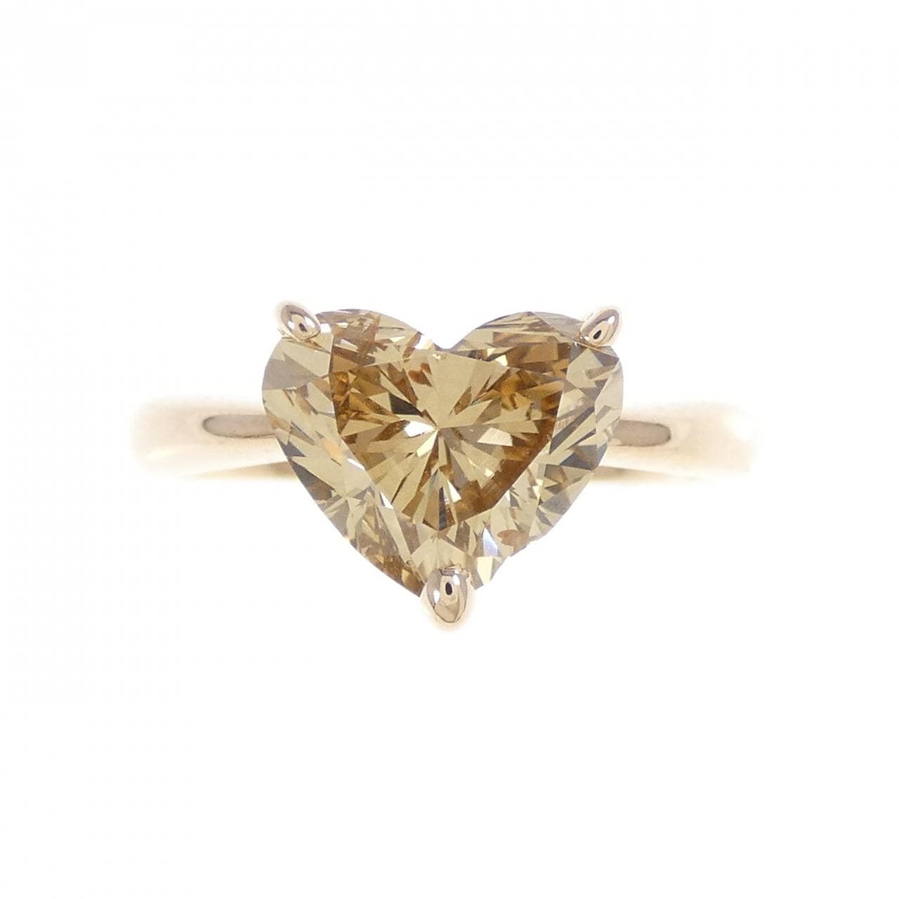 K18PG Heart Diamond Ring 2.001CT