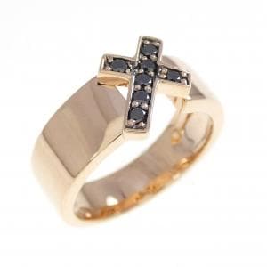 K18PG/K18BG クロス ダイヤモンド リング 0.13CT