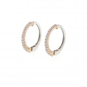 K18PG/PT950 ダイヤモンド イヤリング 0.18CT