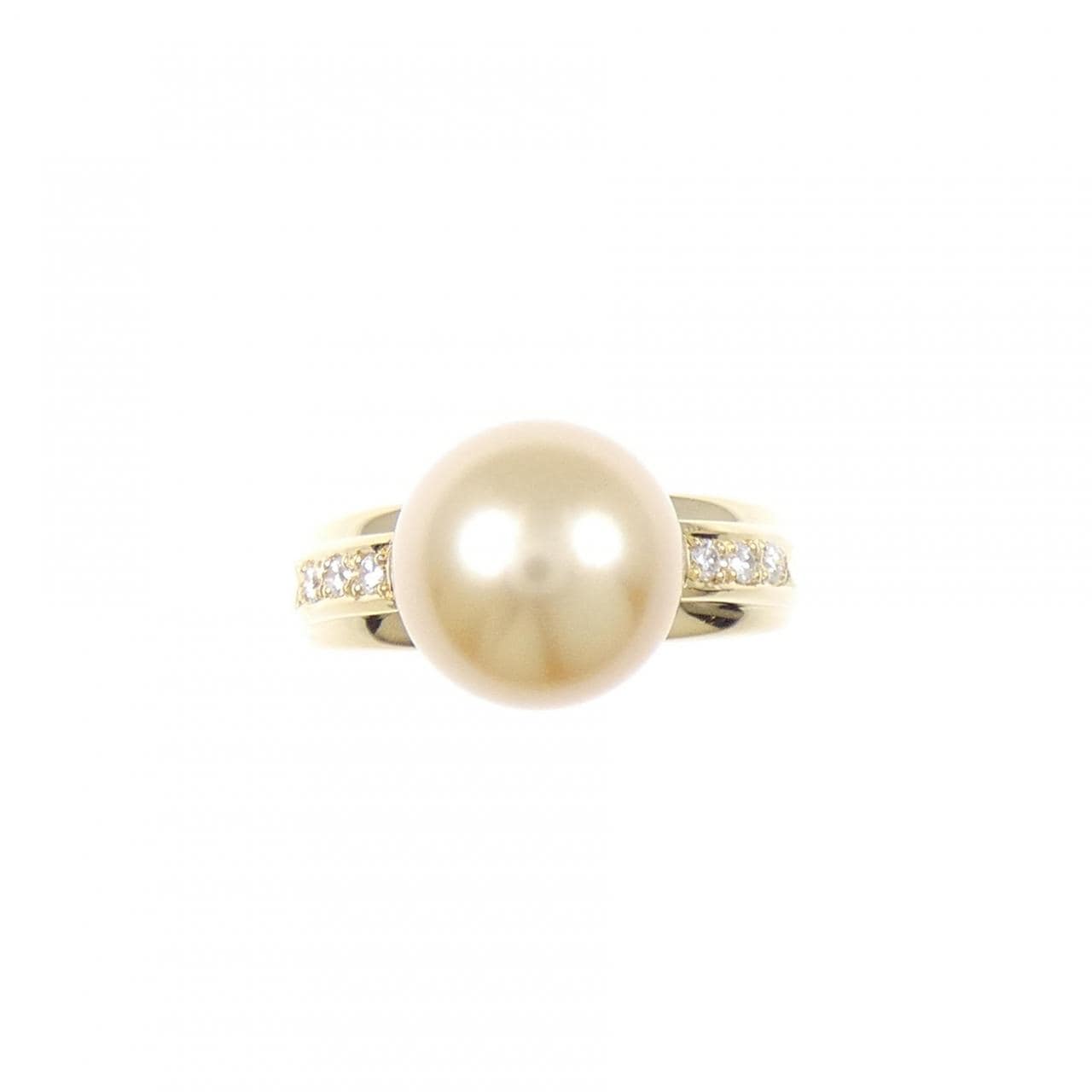 K18YG 白蝶パール リング 10.2mm