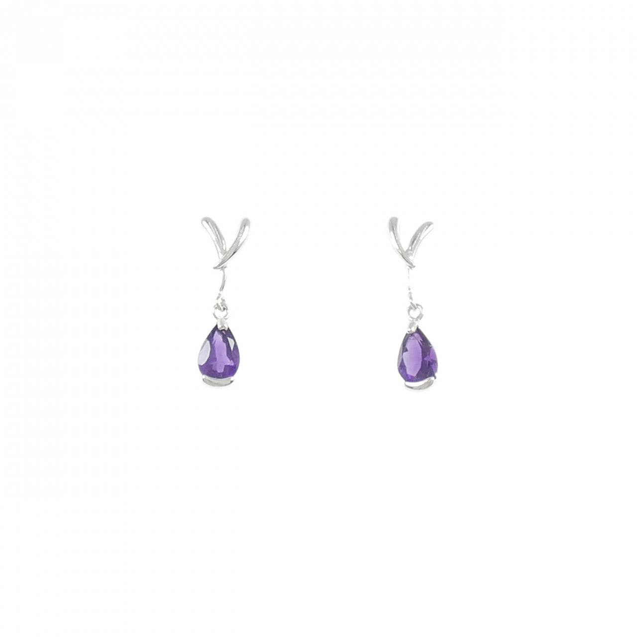 K14WG アメジスト ピアス