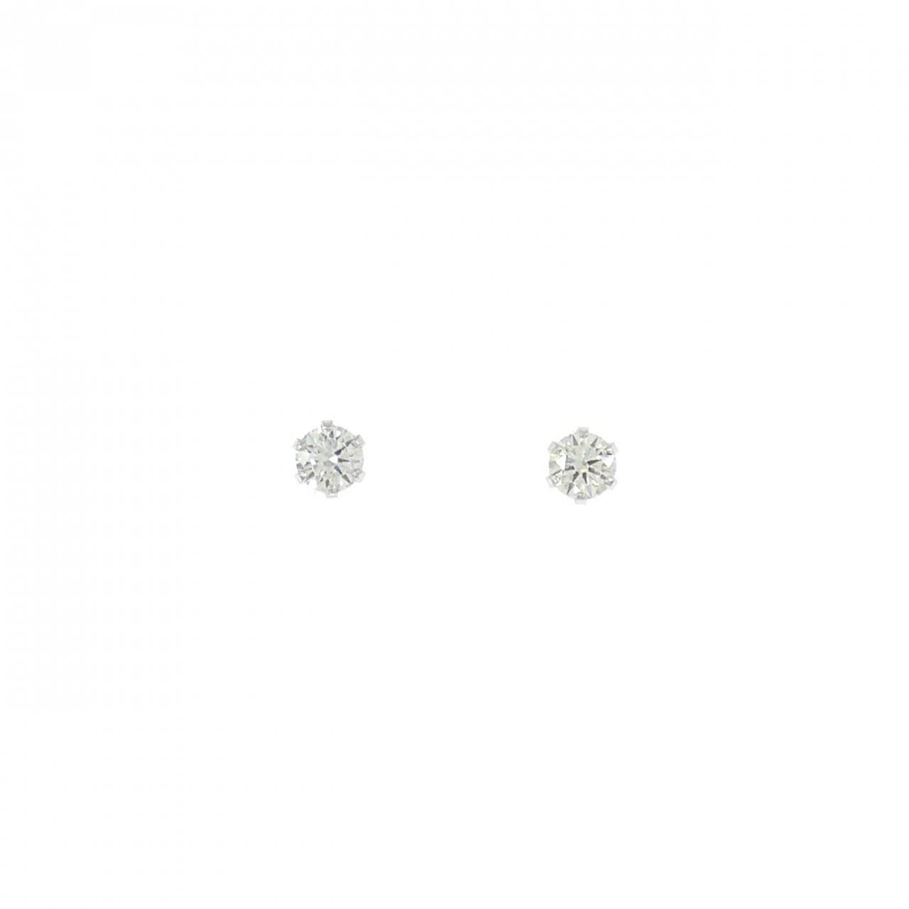 PT900 ソリティア ダイヤモンド ピアス 0.10CT