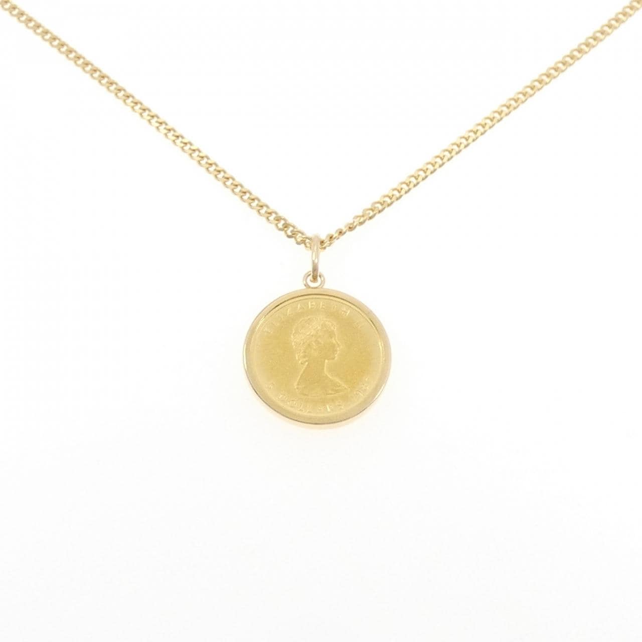 K18YG(枠) コイン ネックレス