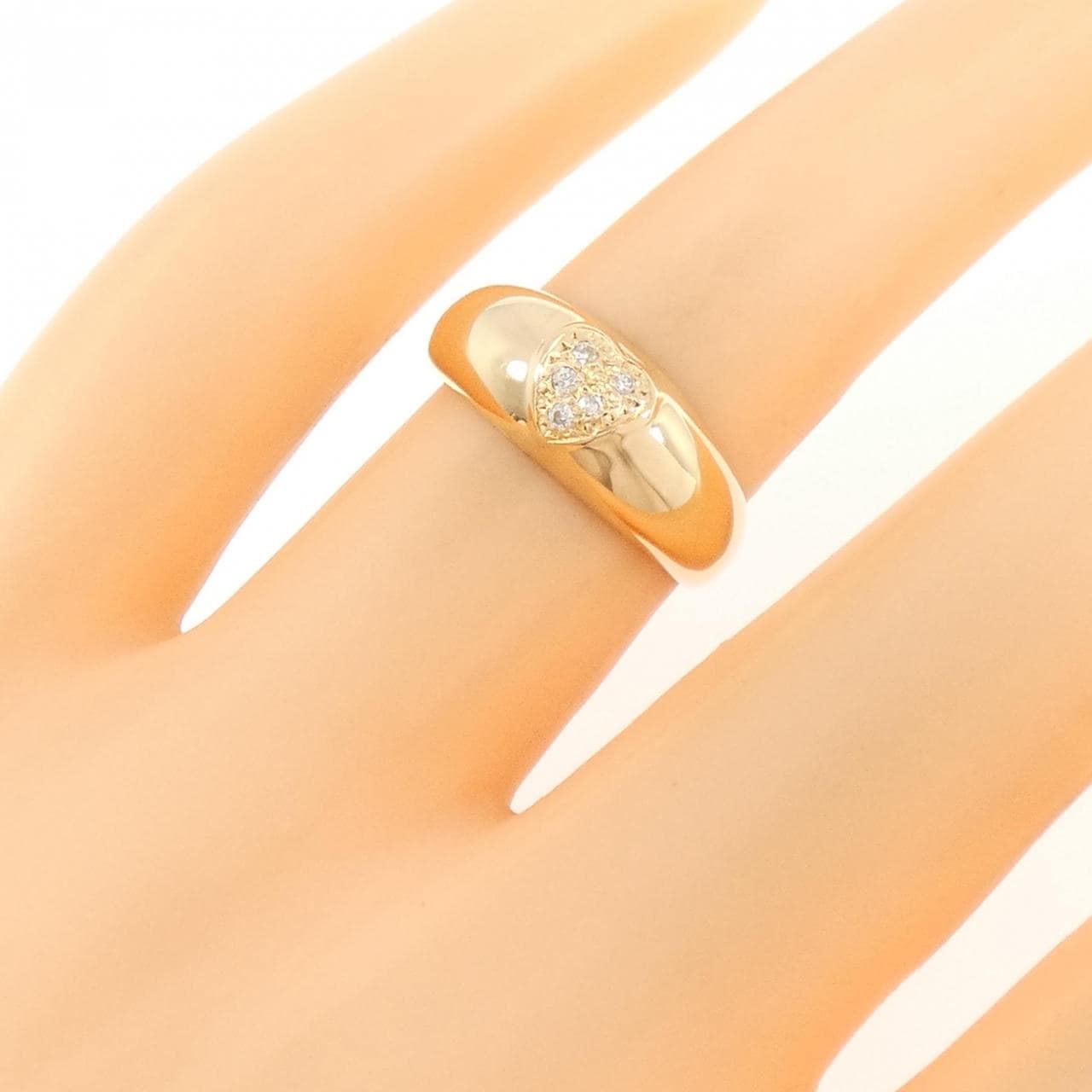 K18YG ハート ダイヤモンド リング 0.034CT