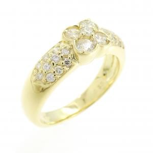 K18YG フラワー ダイヤモンド リング 0.50CT