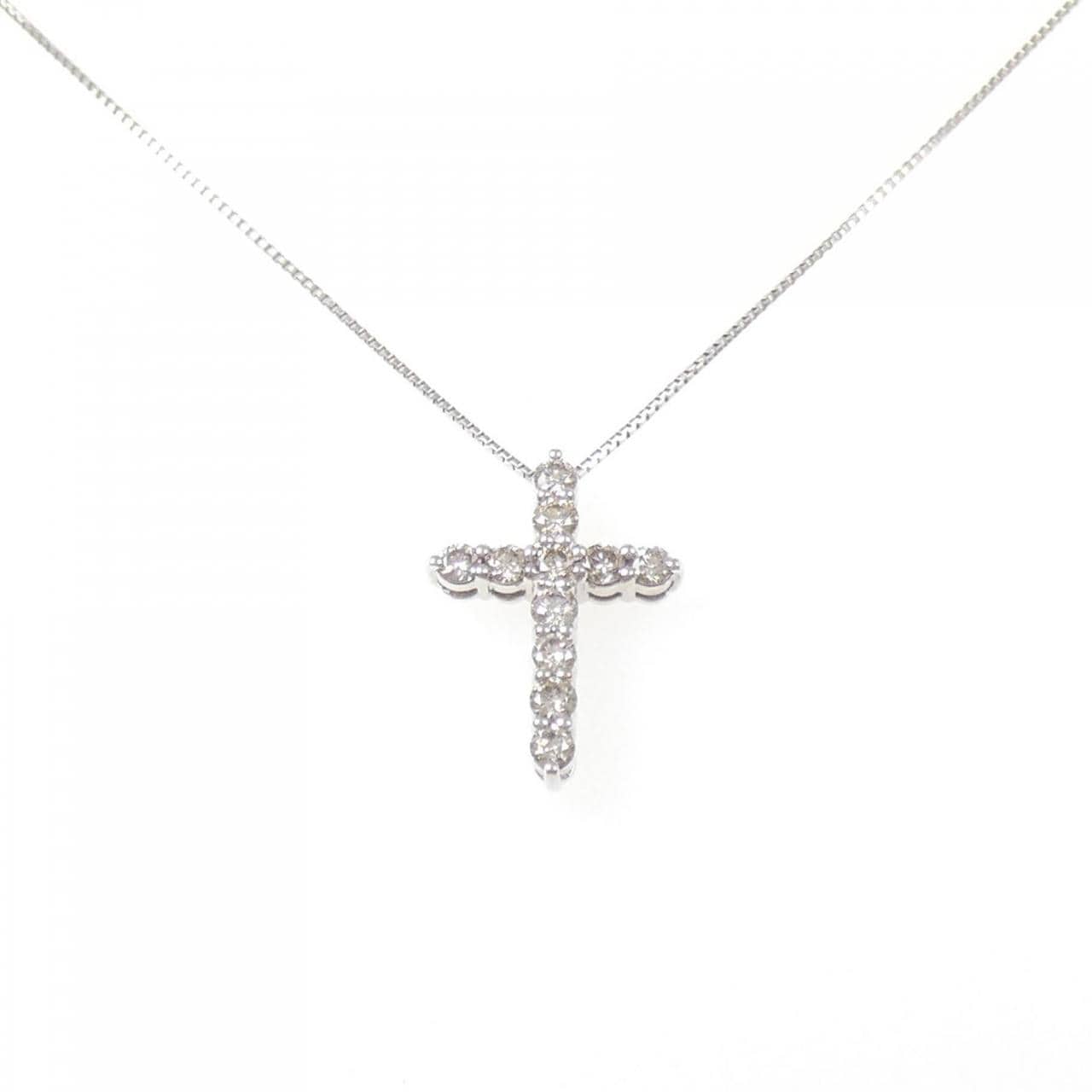 PT950/PT850 クロス ダイヤモンド ネックレス 0.30CT