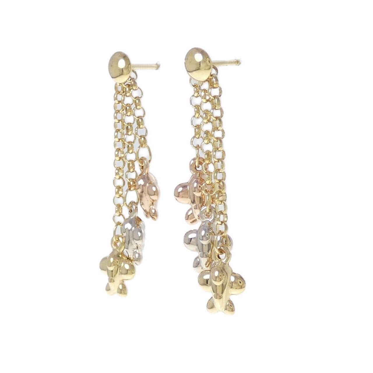 750スリーカラー/K18YG プレーン ピアス