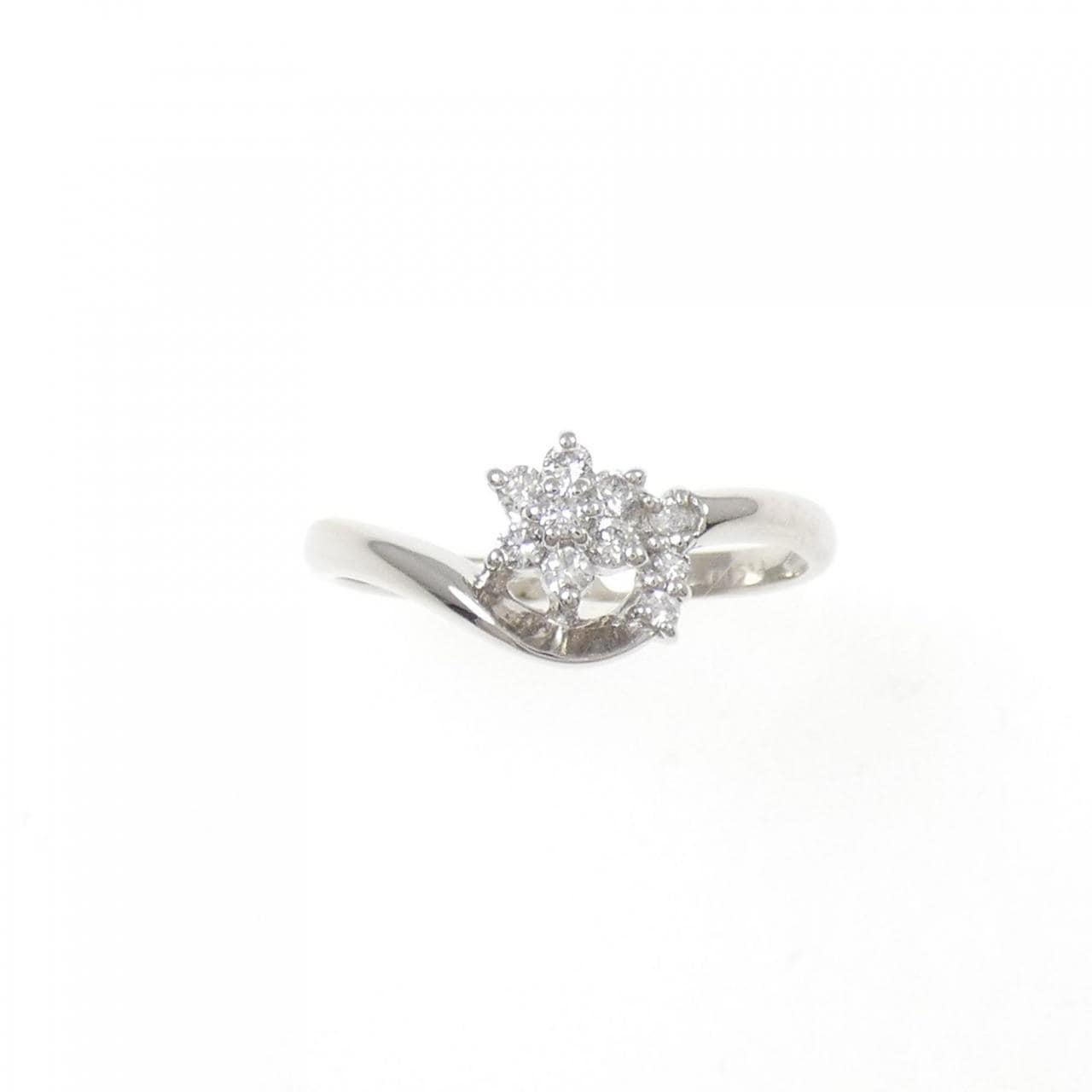 PT900 フラワー ダイヤモンド リング 0.12CT