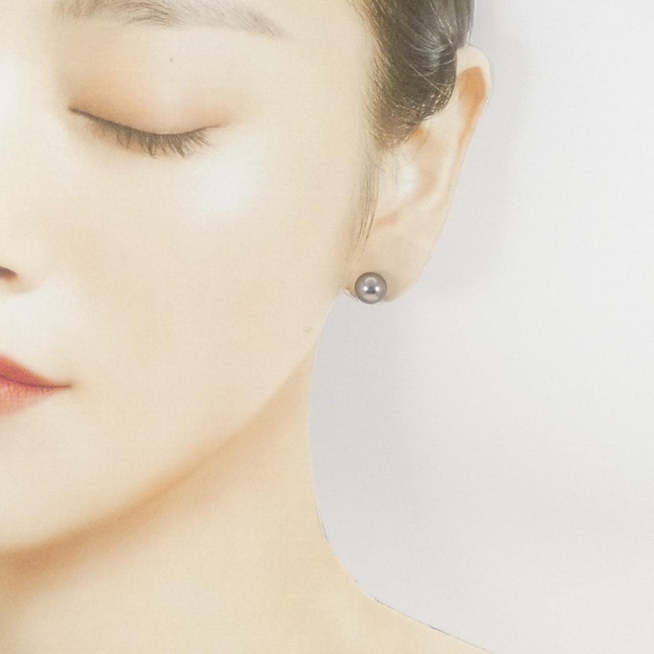 ミキモト 黒蝶パール ピアス 8.2mm